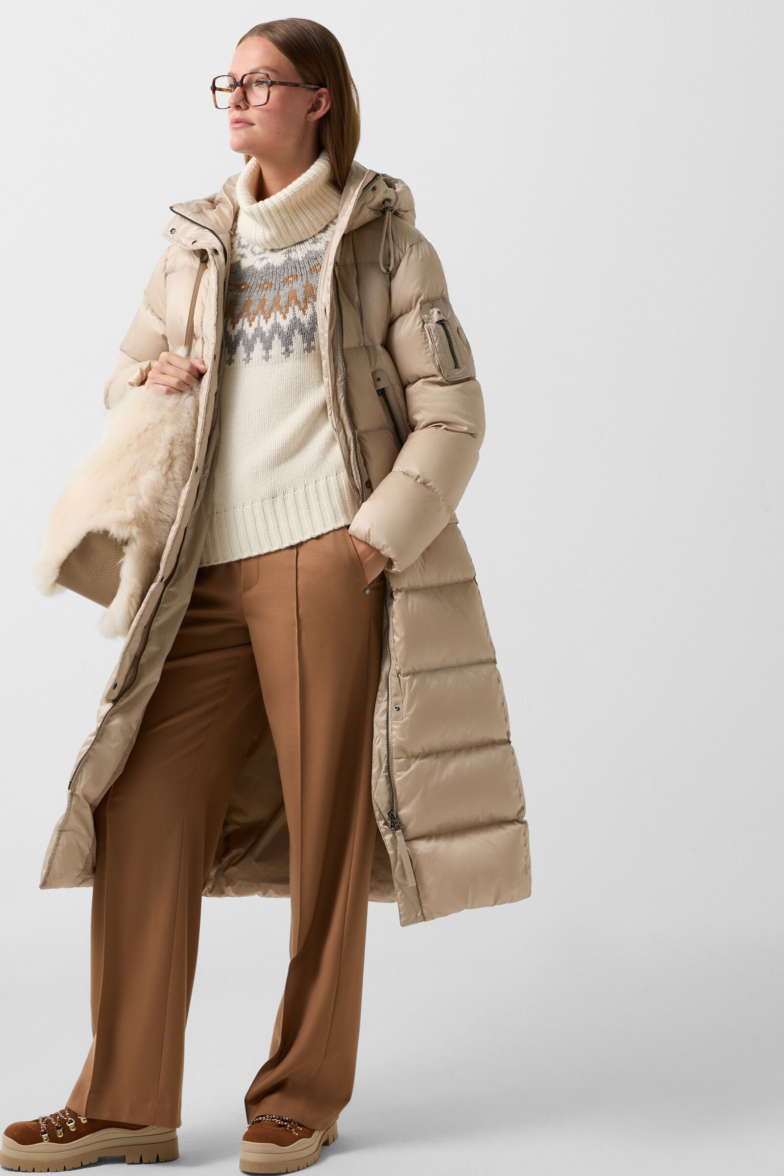 Pull norv&eacute;gien Ingrid Cr&egrave;me/Gris/Hazel