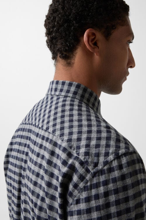Flanell-Hemd Timt Navy-Blau/Grau