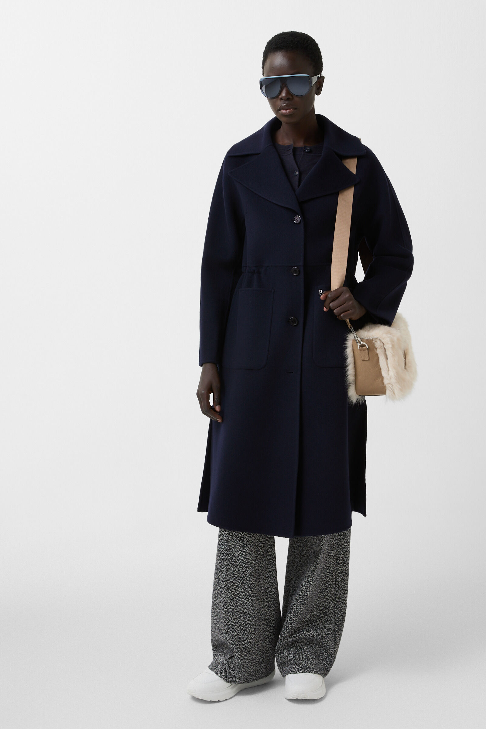 Wollmantel Imani Navy-Blau