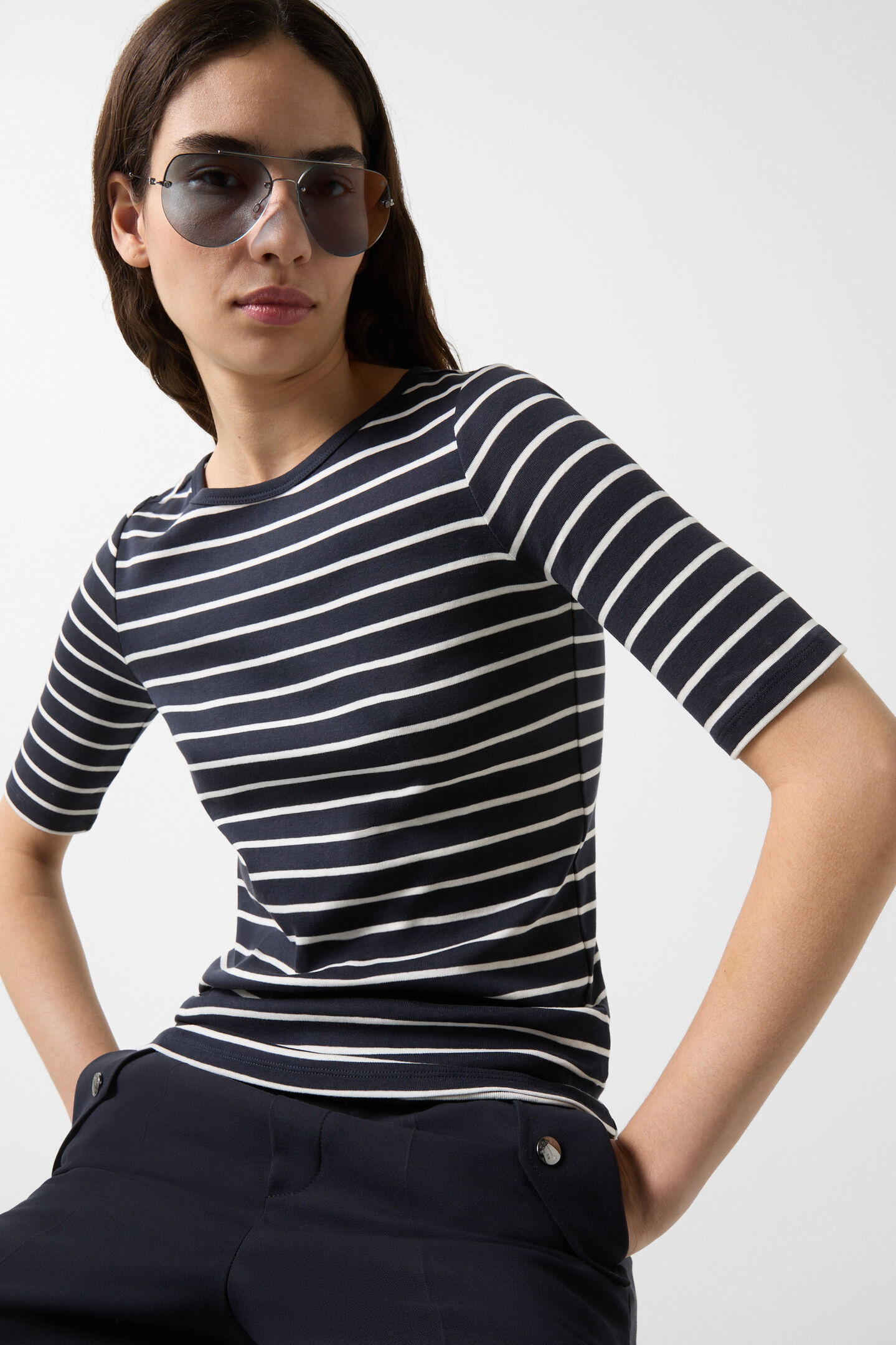 Louna T-shirt Navy blue/Off-white