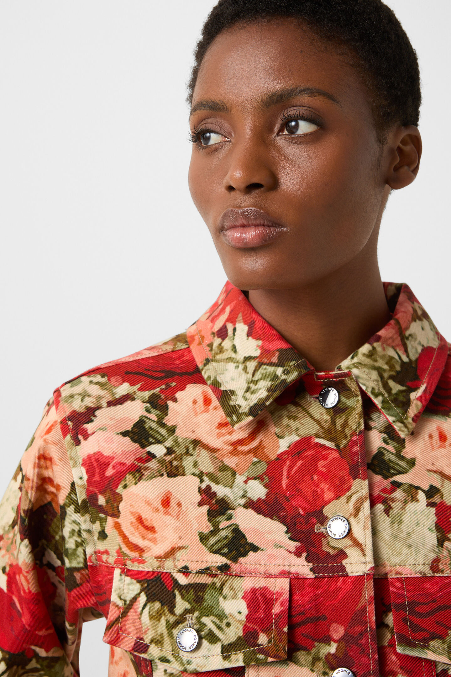 Jaclyn denim jacket Red/Green