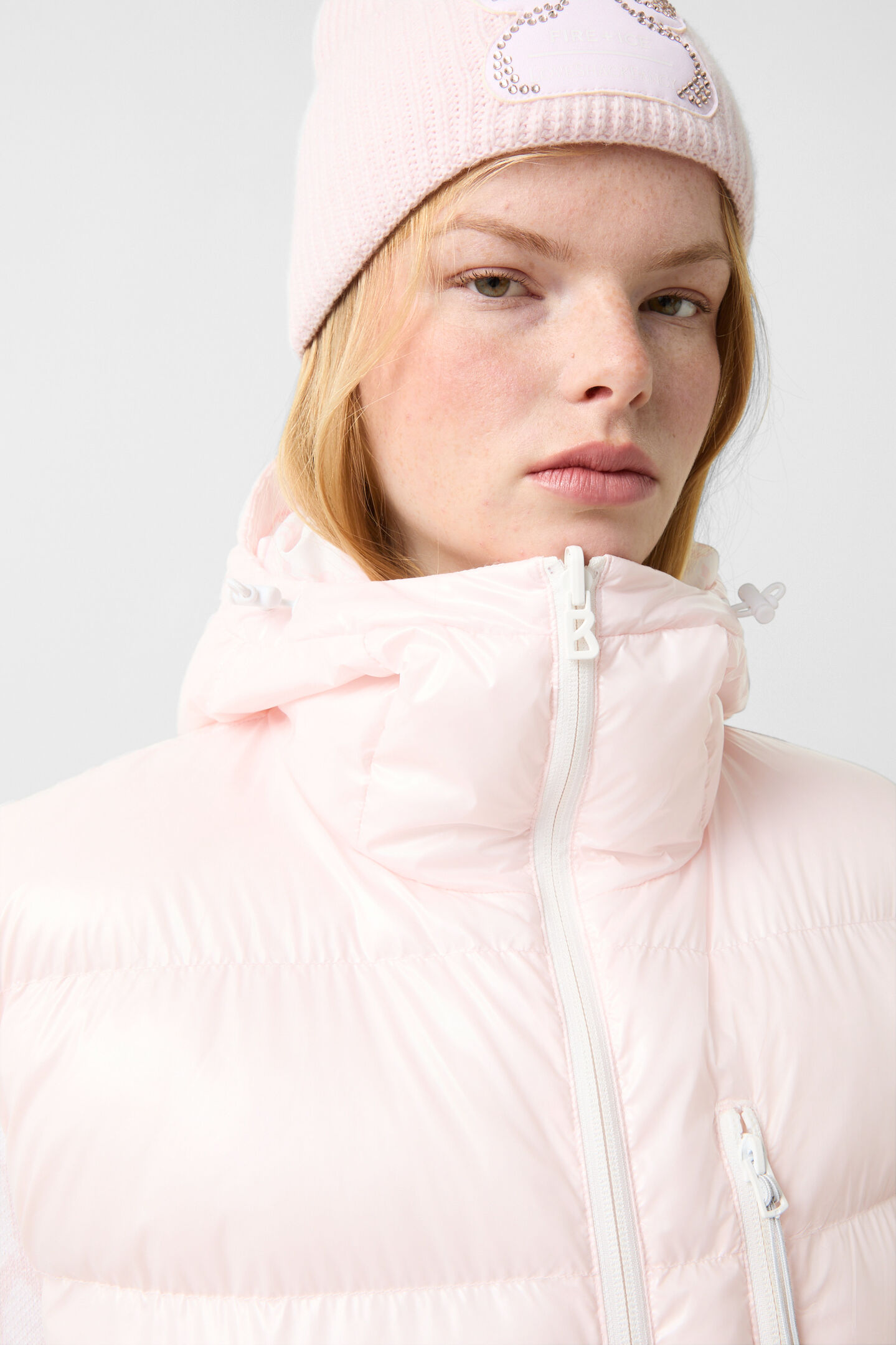 Reversible quilted vest Namilia Pink/Off-White