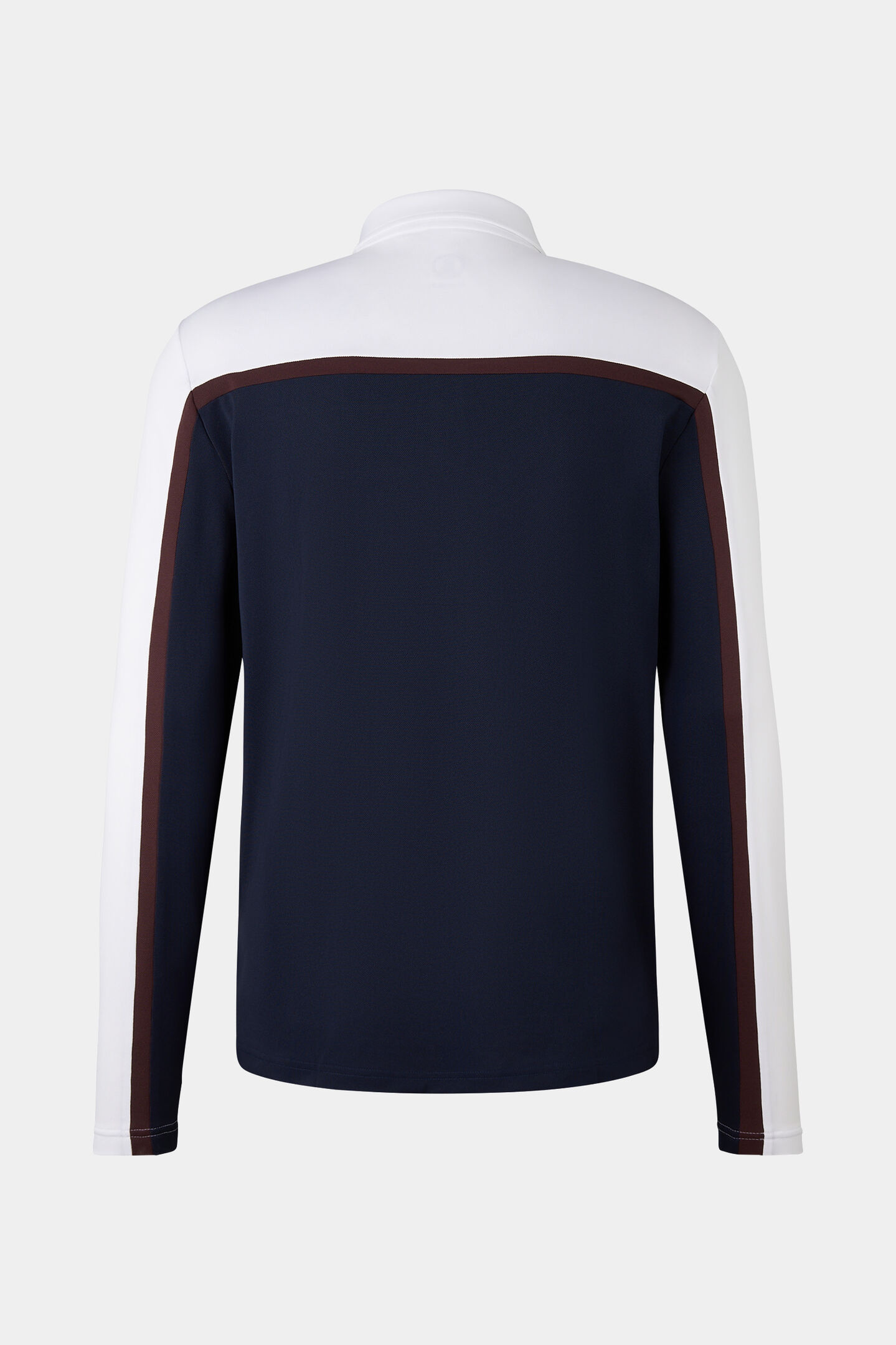 Polo-Longsleeve Gernot Navy-Blau/Weiß