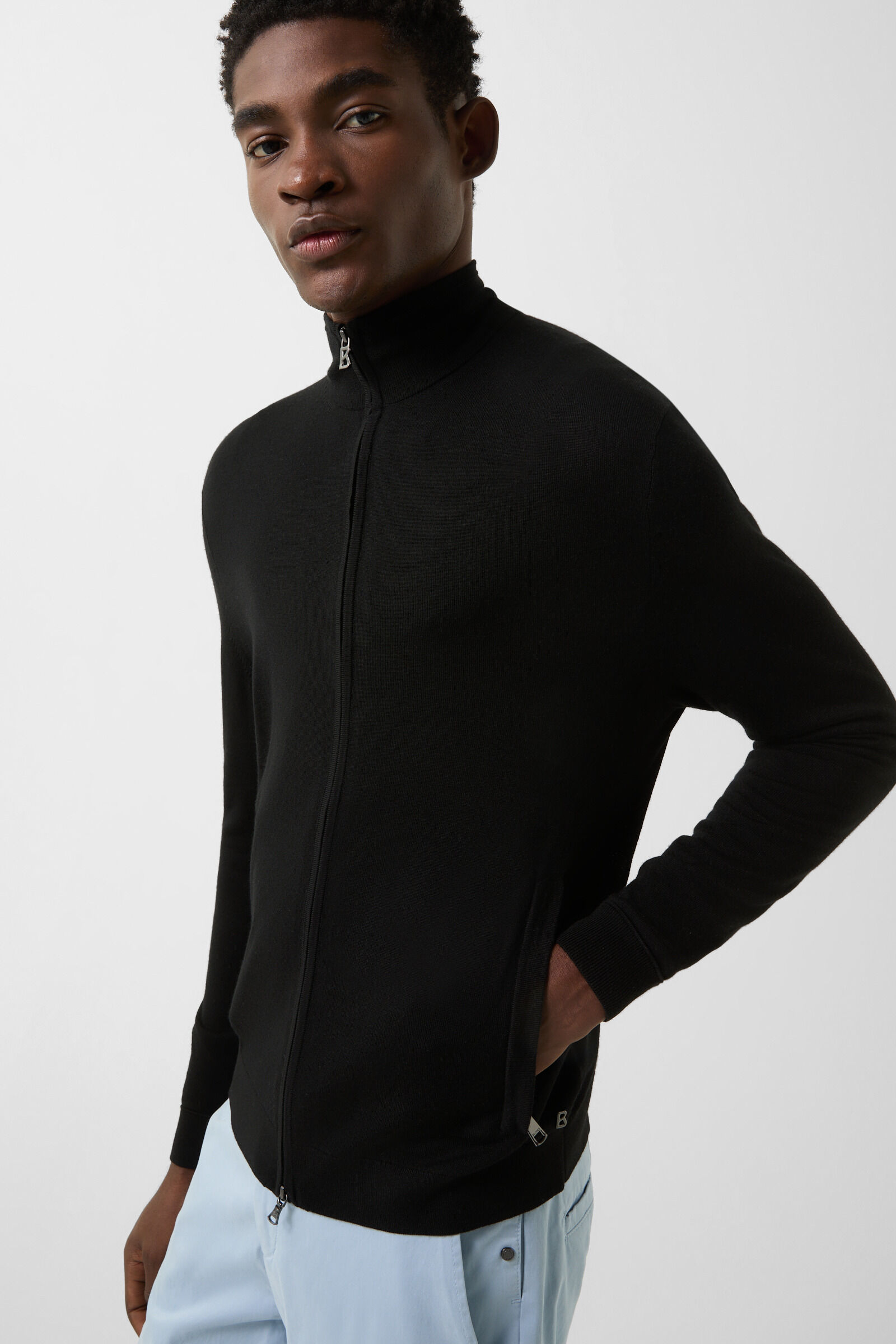 Oscar gebreid vest Zwart