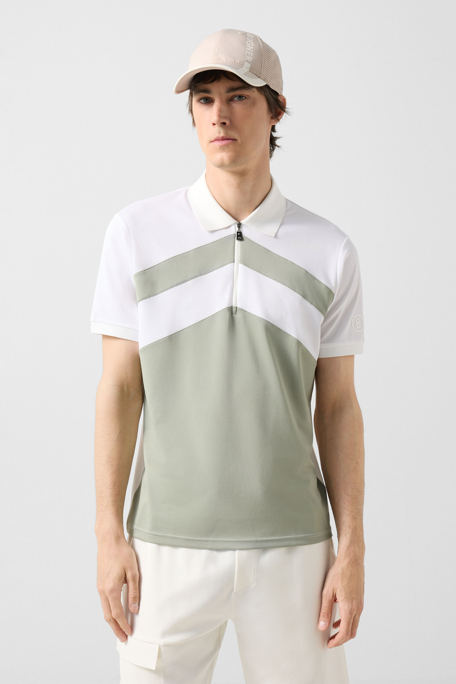 Cuno functional short-sleeved top Eucalyptus/white