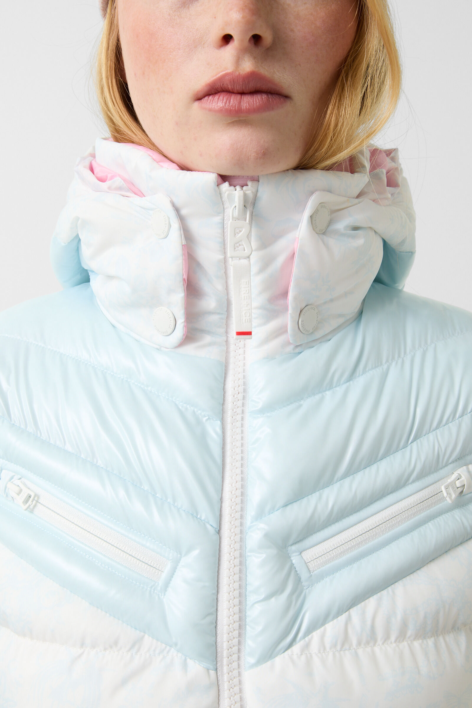 Farina quilted jacket Light blue/white