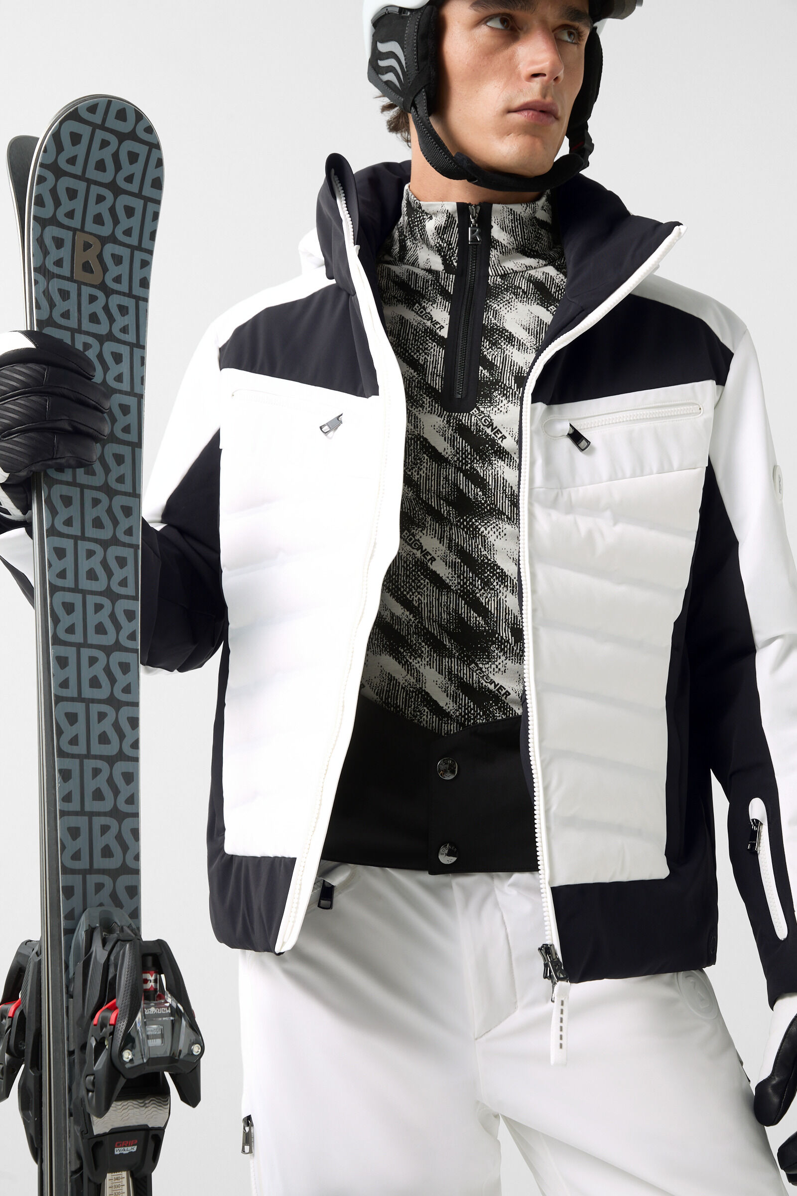 Feliks down ski jacket White/black