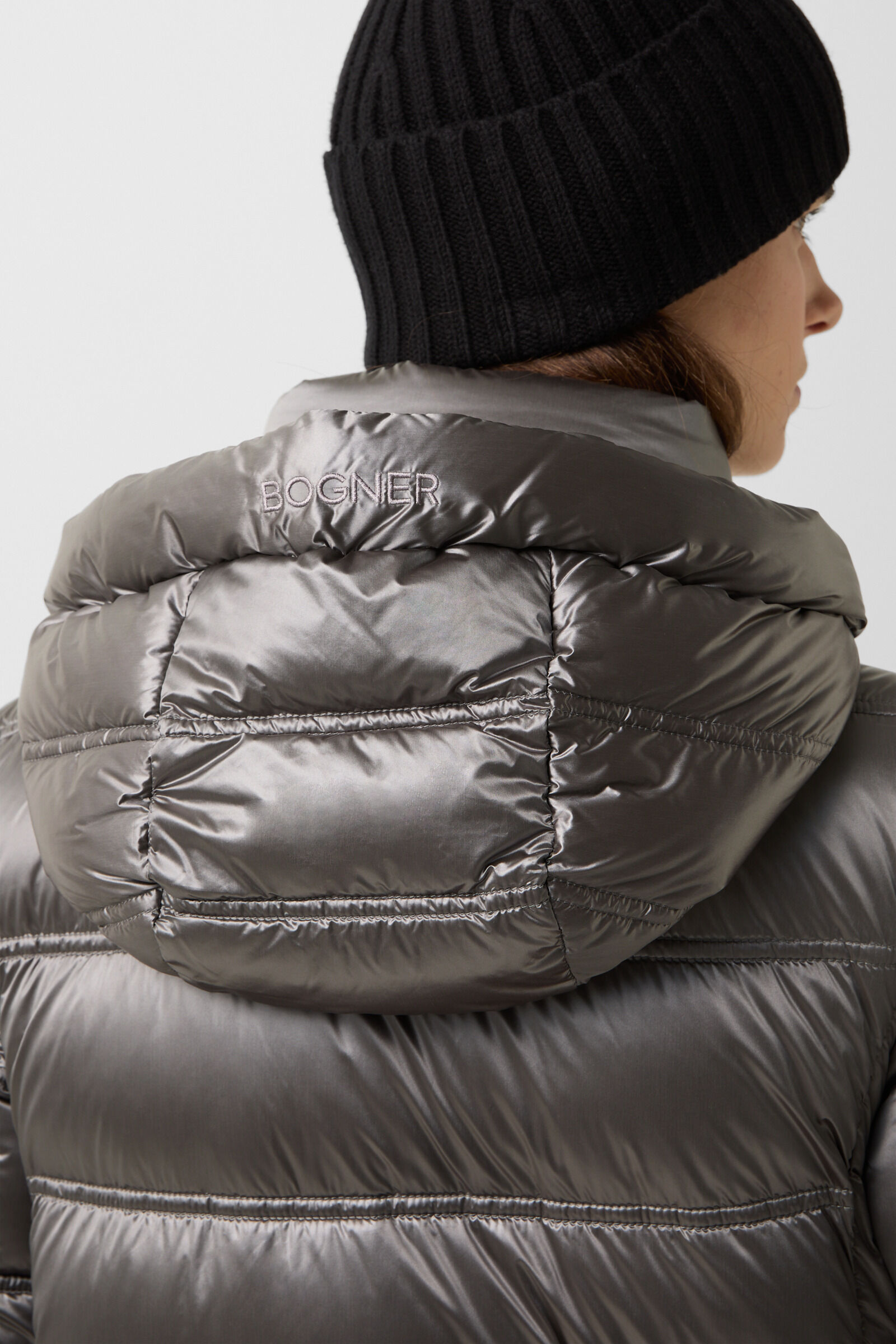 Daunen-Kurzmantel Lynn Grau