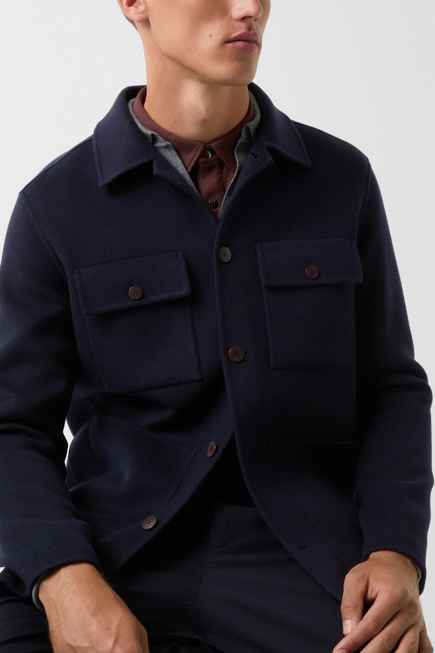 Double-face overshirt Larry Navy blue