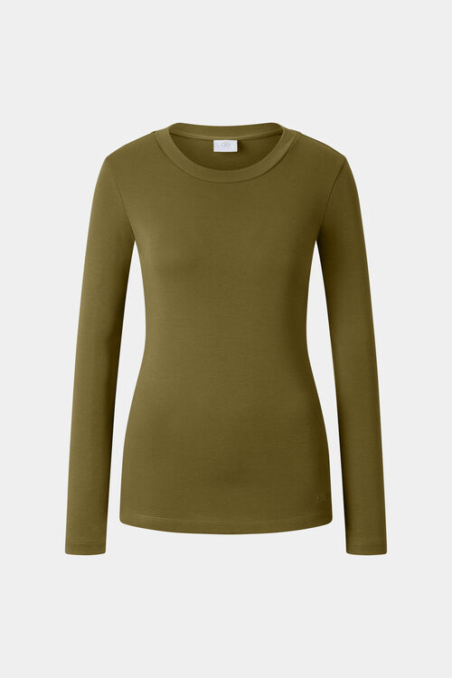 Baumwoll-Longsleeve Nikini Oliv