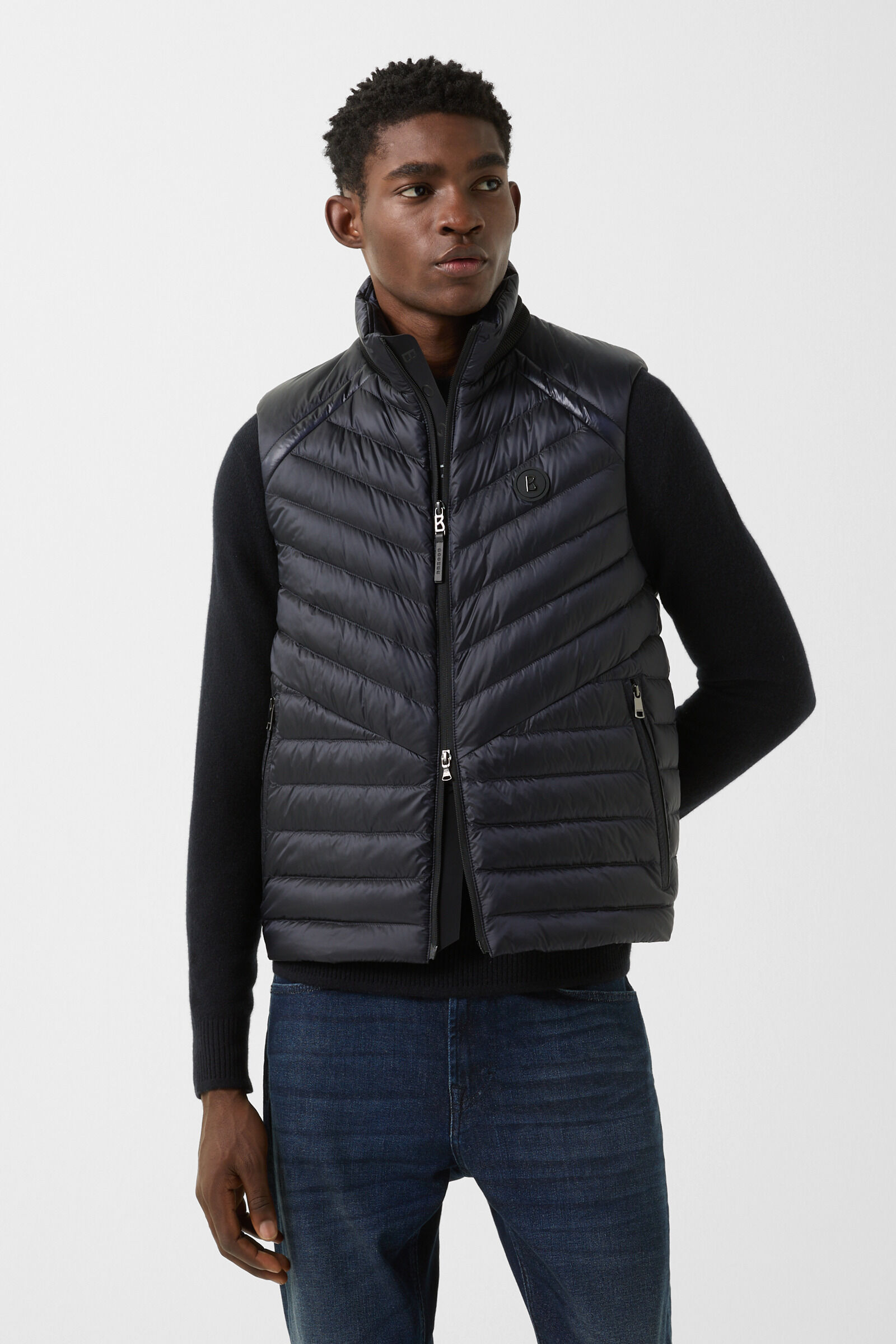 Lasse lightweight down waistcoat Navy blue