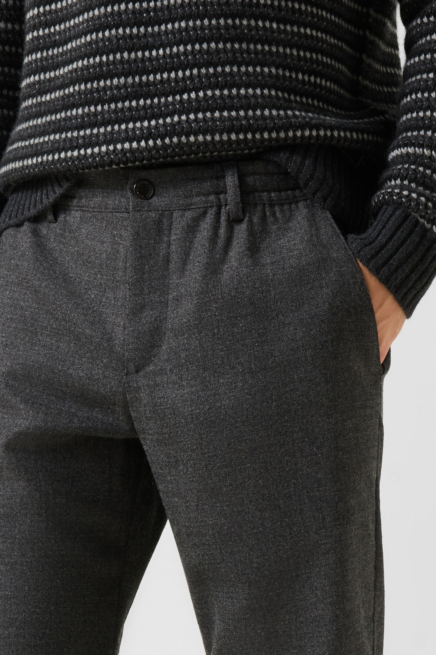 Sergio Virgin Wool-Blend Pants Anthracite