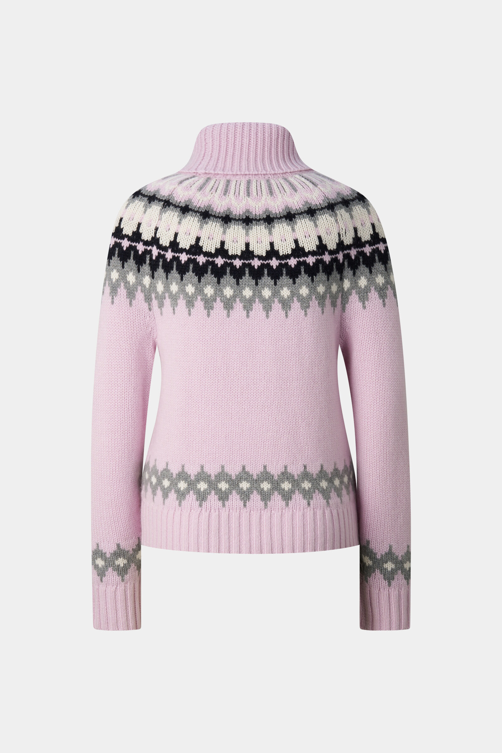 Ingrid cashmere jumper and Norwegian-style jumper Ros&eacute;/Grey/Off-white