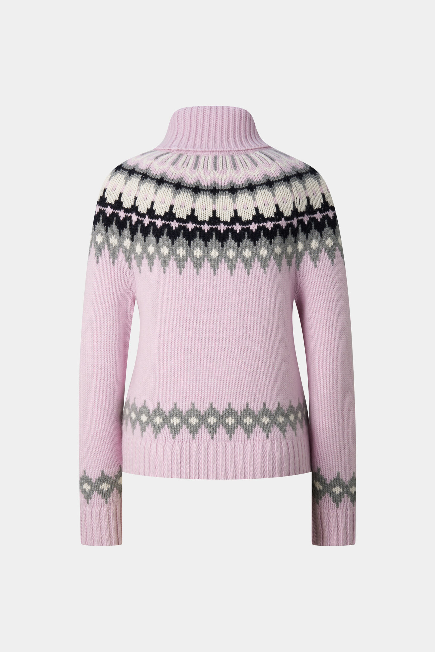 Ingrid cashmere jumper and Norwegian-style jumper Ros&eacute;/Grey/Off-white