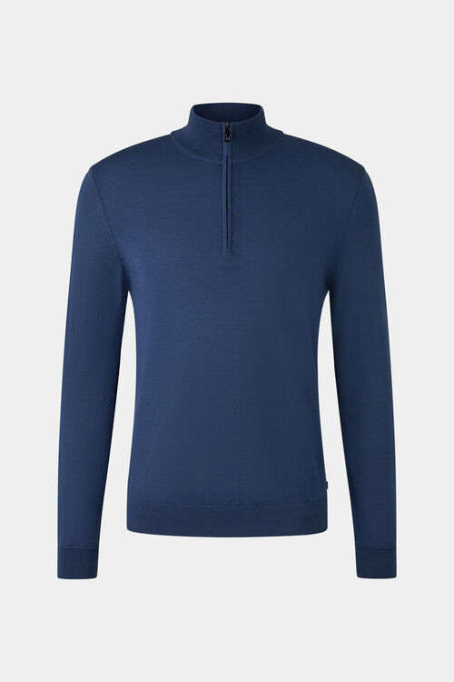 Ouri fine knit troyer Blue