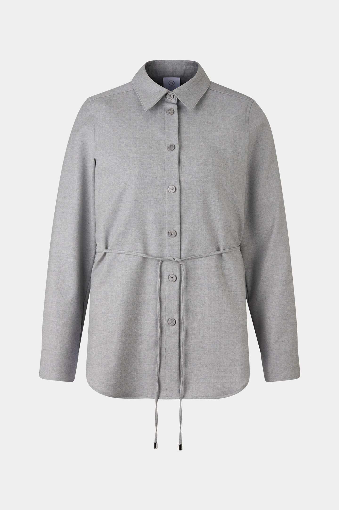 Ariela flanellen blouse Lichtgrijs