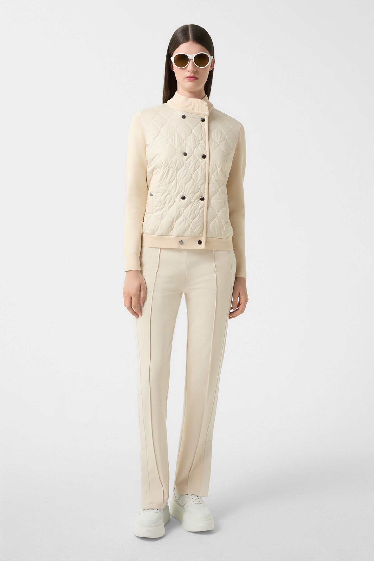 Hybrid-Strickjacke Becca Creme