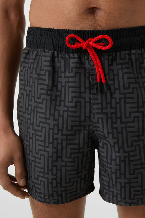Badeshorts Nelson Schwarz/Dunkelgrau