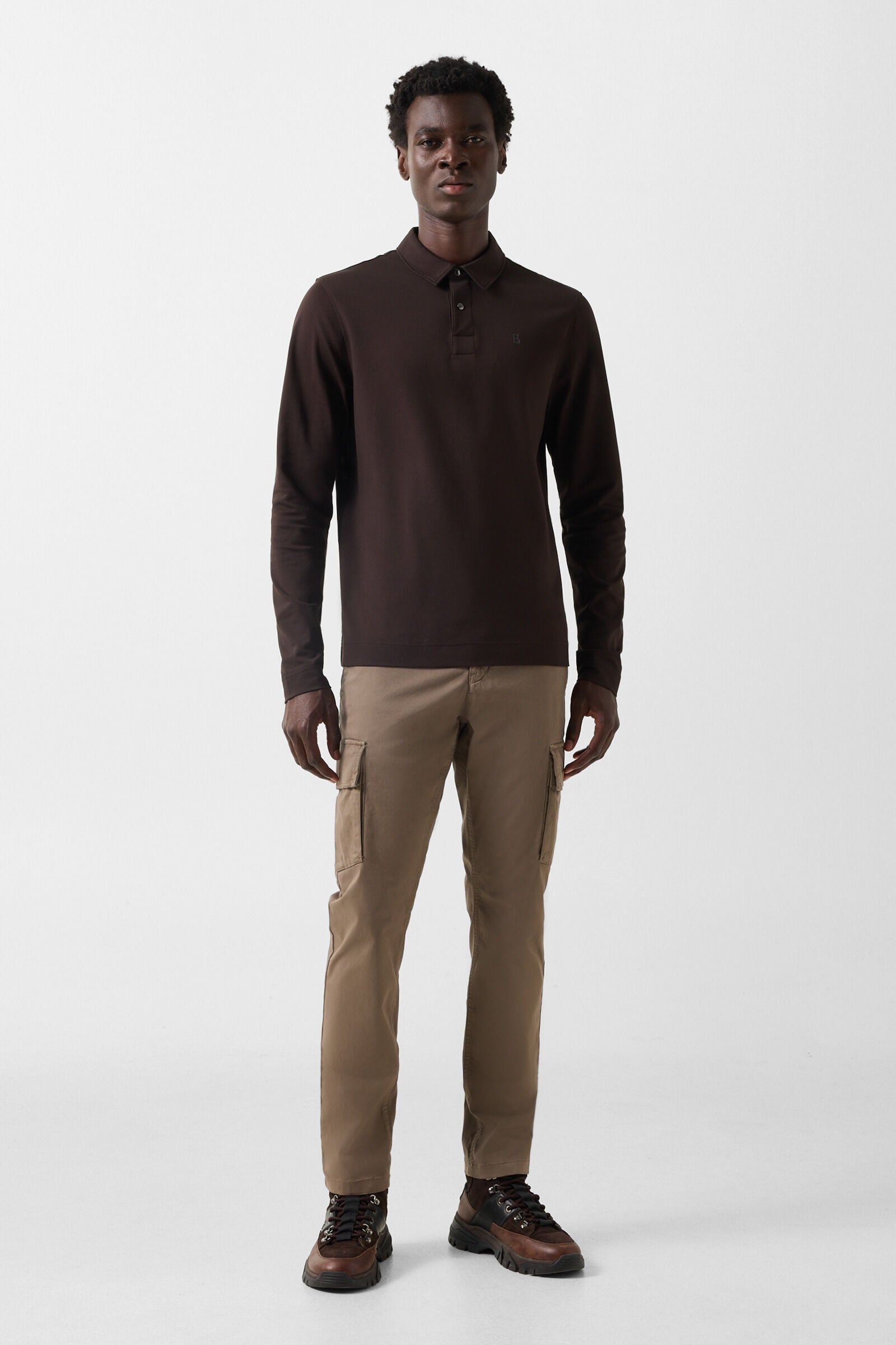 Polo-Longsleeve Timon Coffee