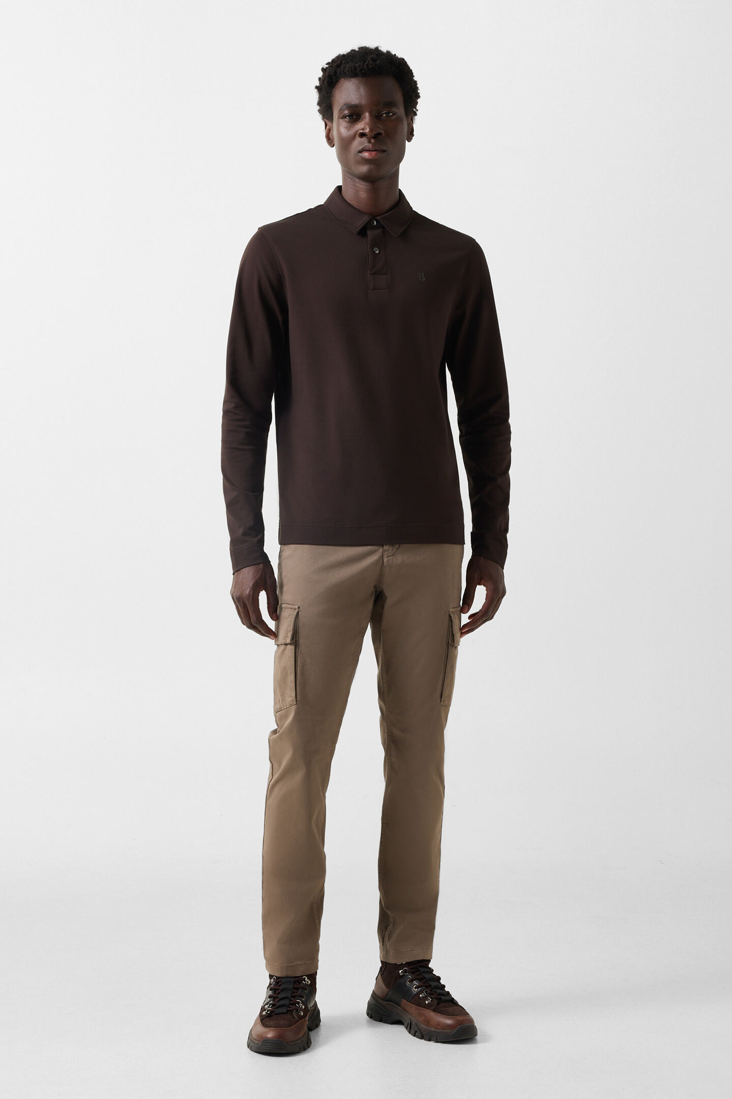 Polo-Longsleeve Timon Coffee