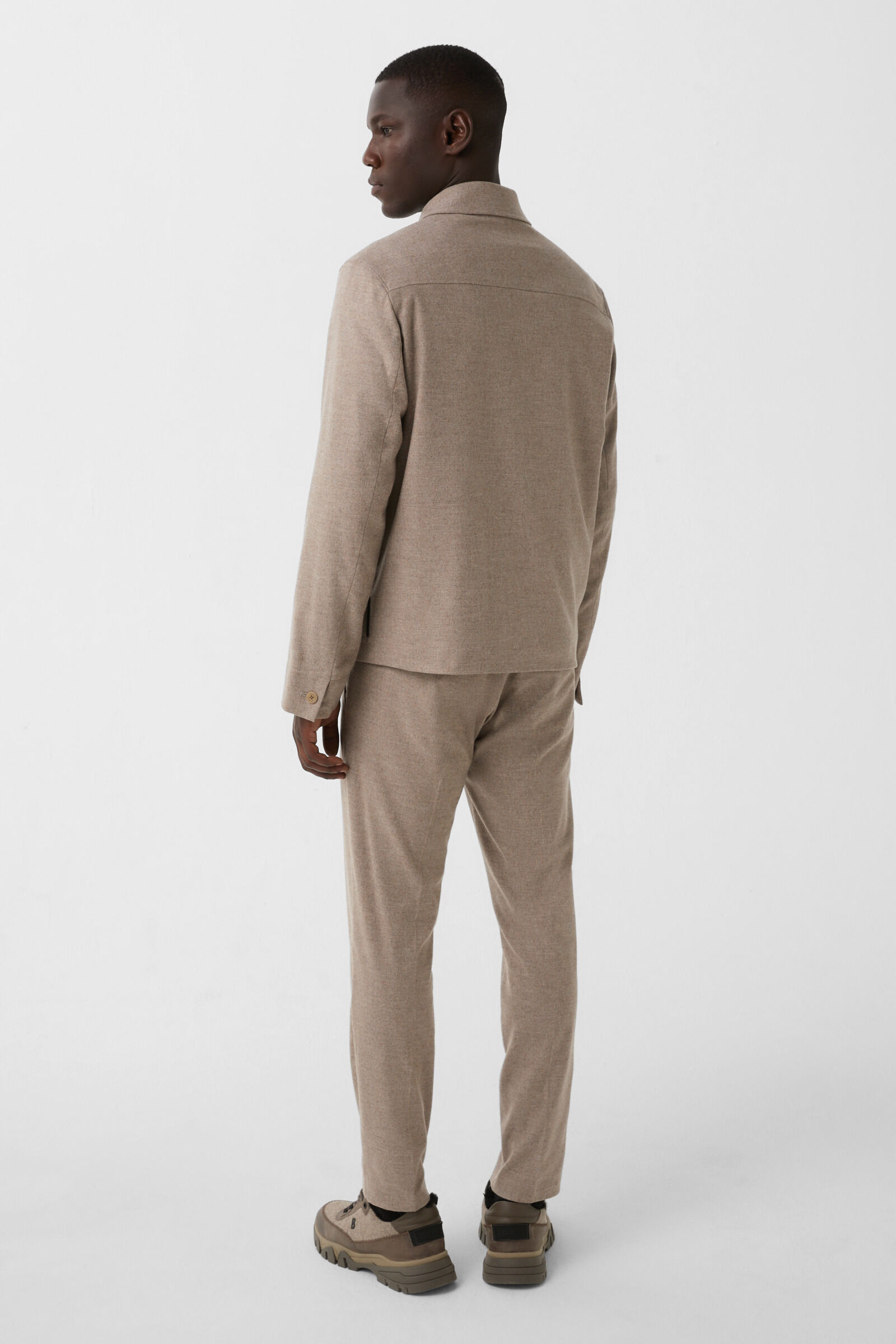 Flannel overshirt Mirco Greige