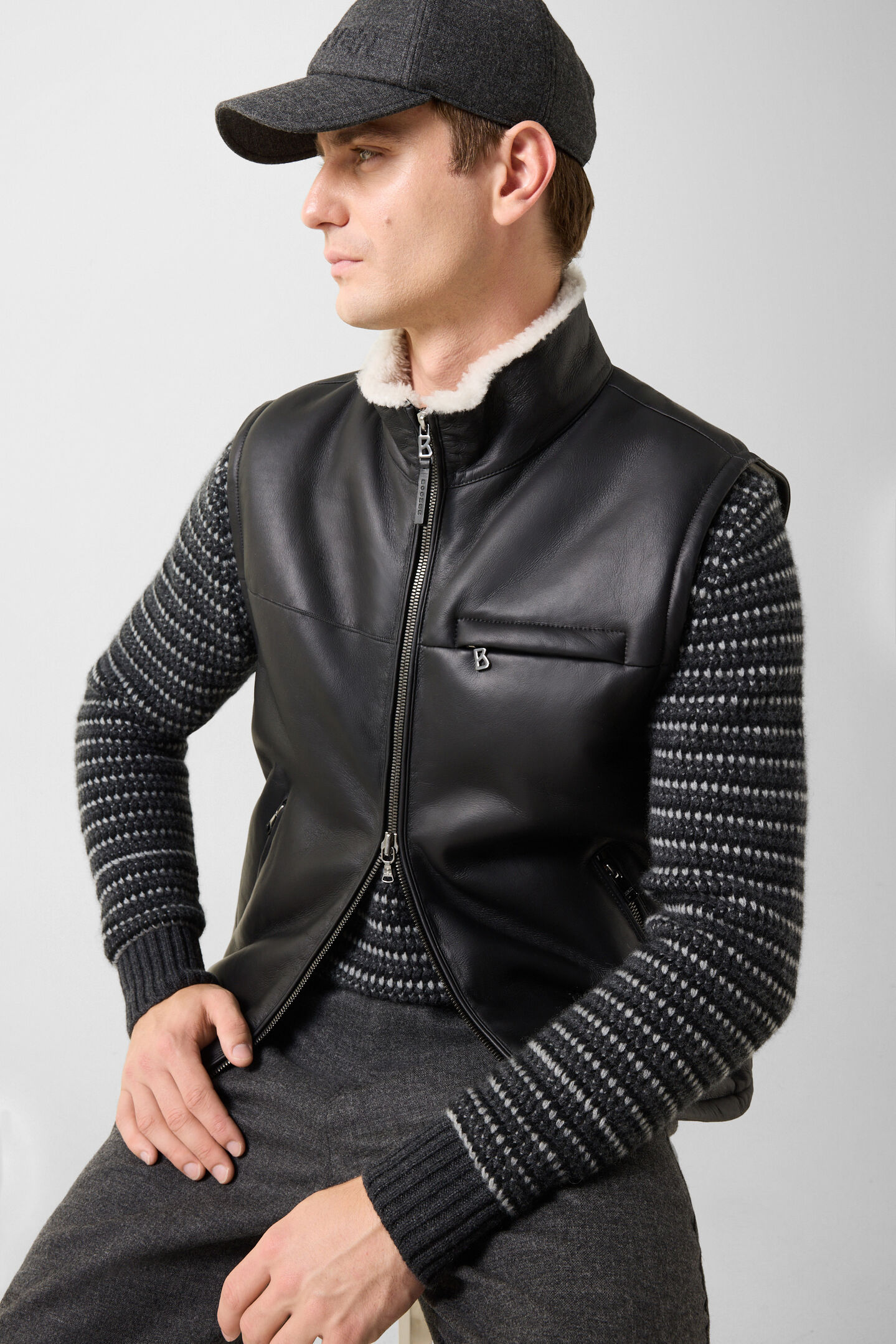 Rosso Lambskin Vest Black