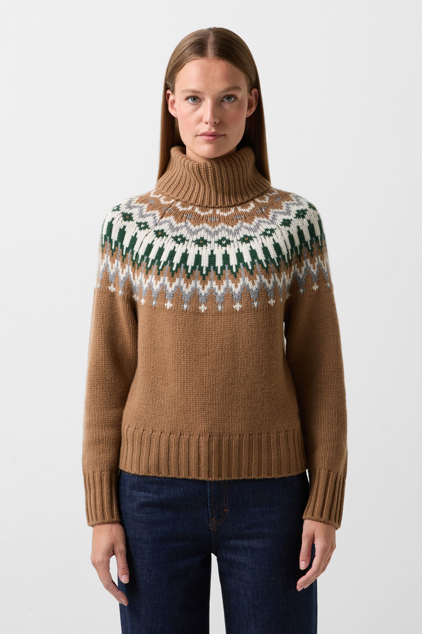 Norweger-Pullover Ingrid Hazel/Grau/Off-White