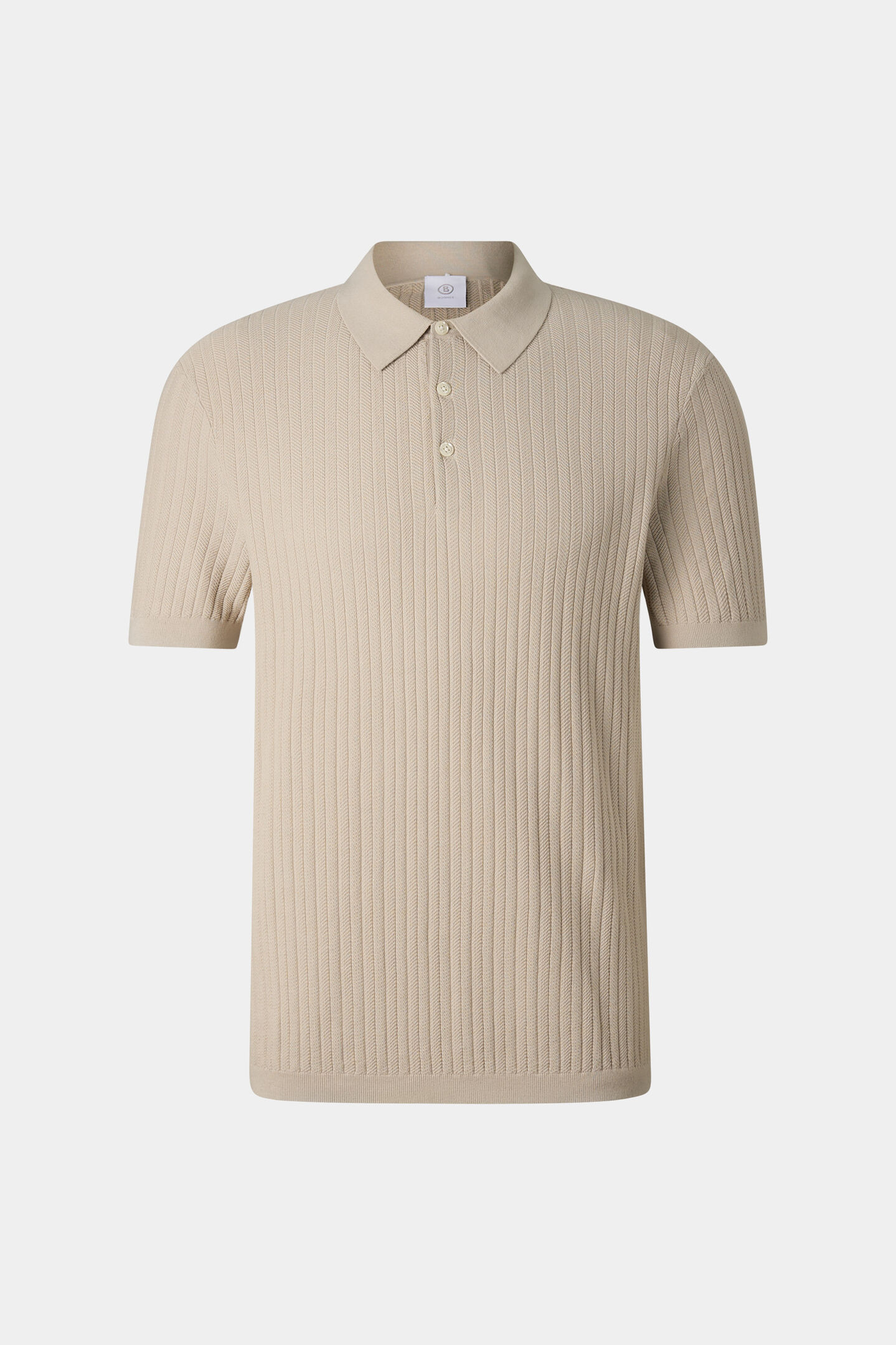 Strick-Polo-Shirt Tobias Sand