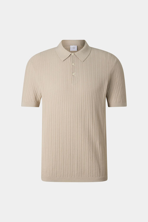 Strick-Polo-Shirt Tobias Sand