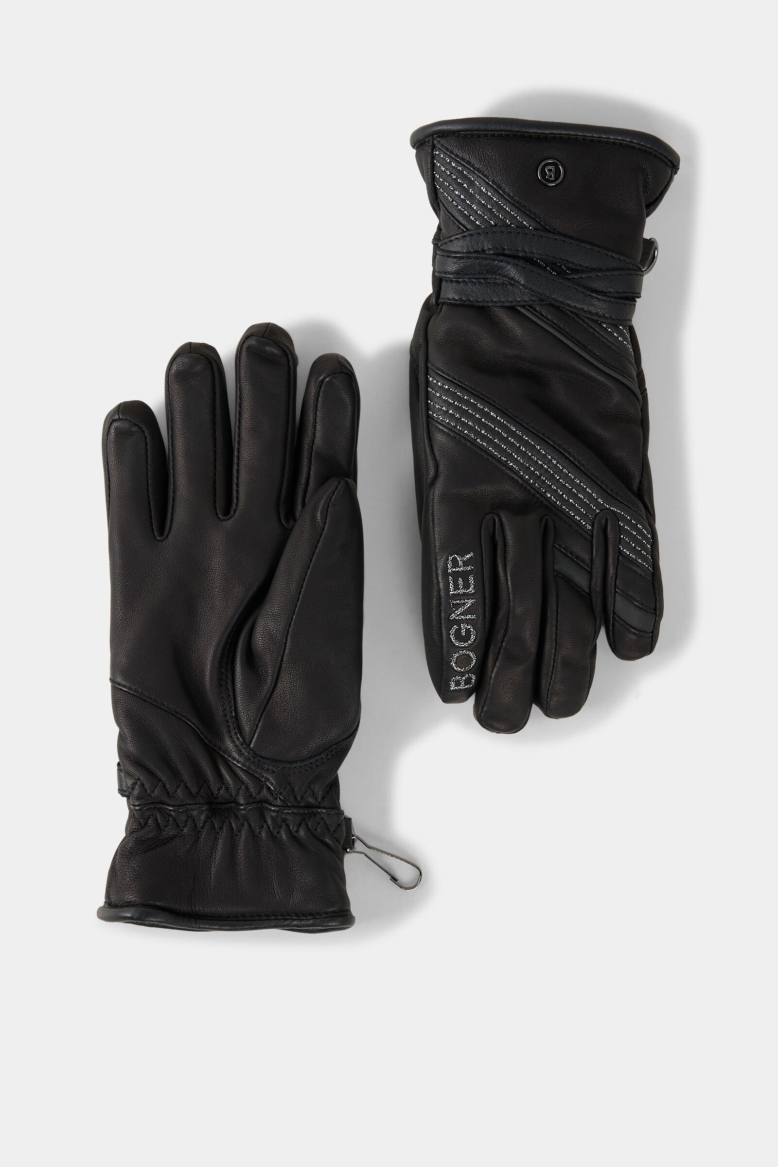 Leder-Handschuhe Sanna Schwarz