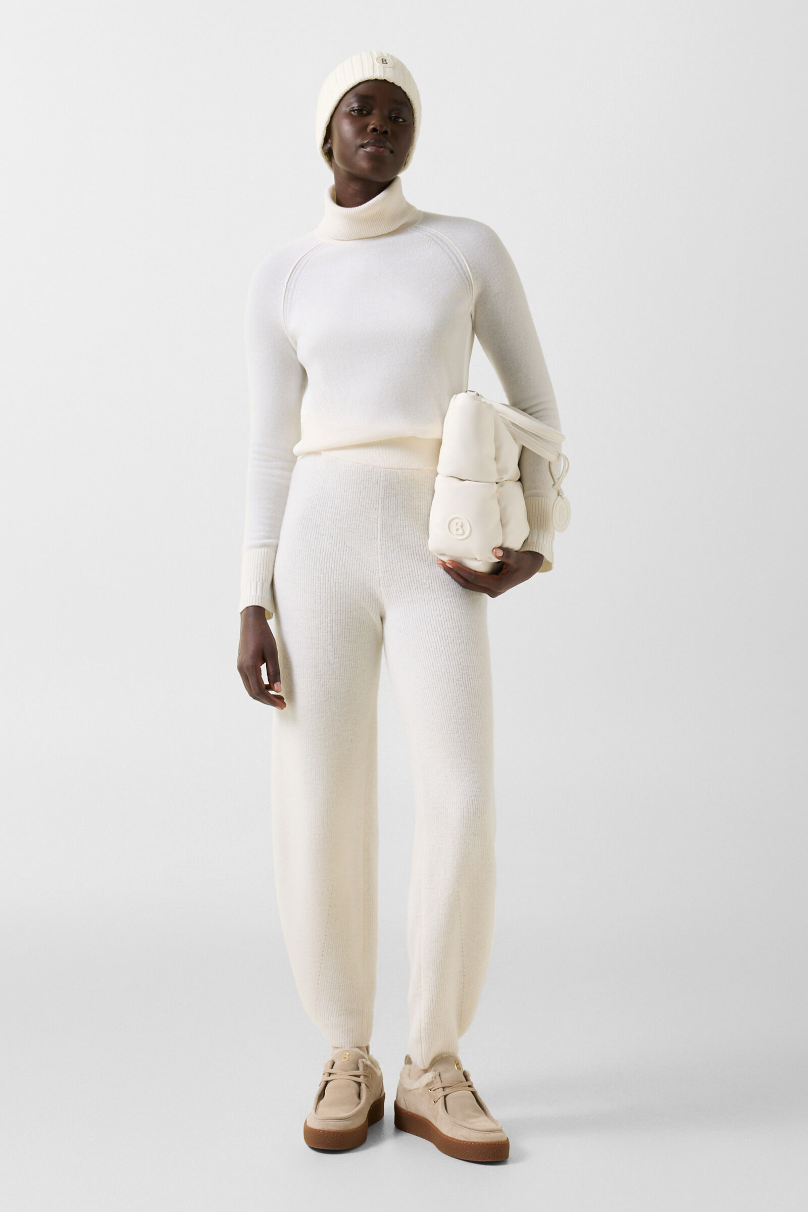 Schurwoll-Strickhose Luana Off-White