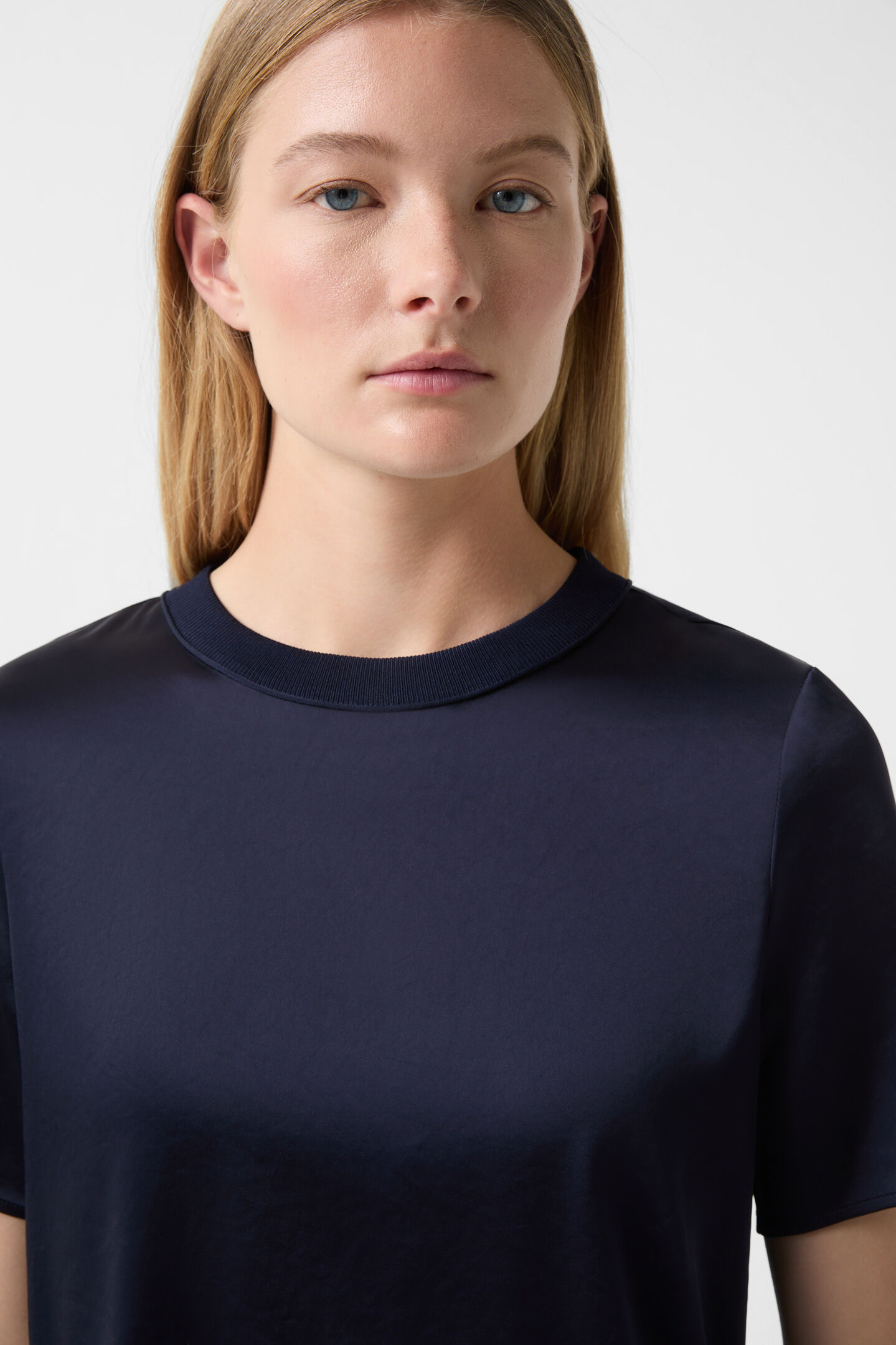 Satin-Shirt Dylan Navy-Blau
