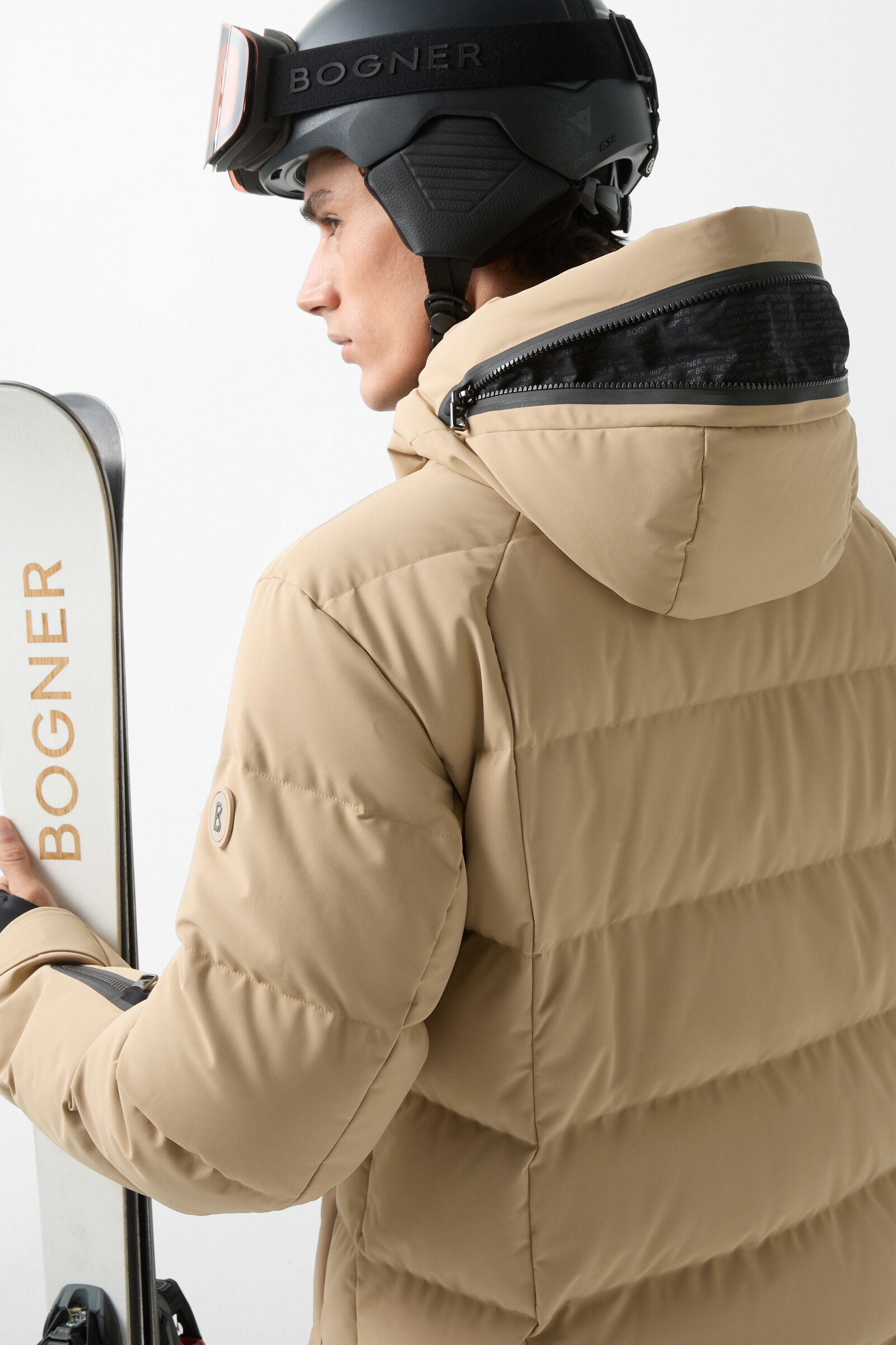 Bond down ski jacket Beige/black