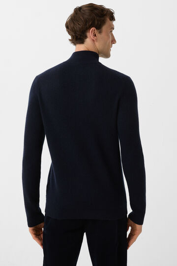 Pure new wool cashmere troyer Derek Navy blue Pure new wool cashmere troyer Derek Navy blue