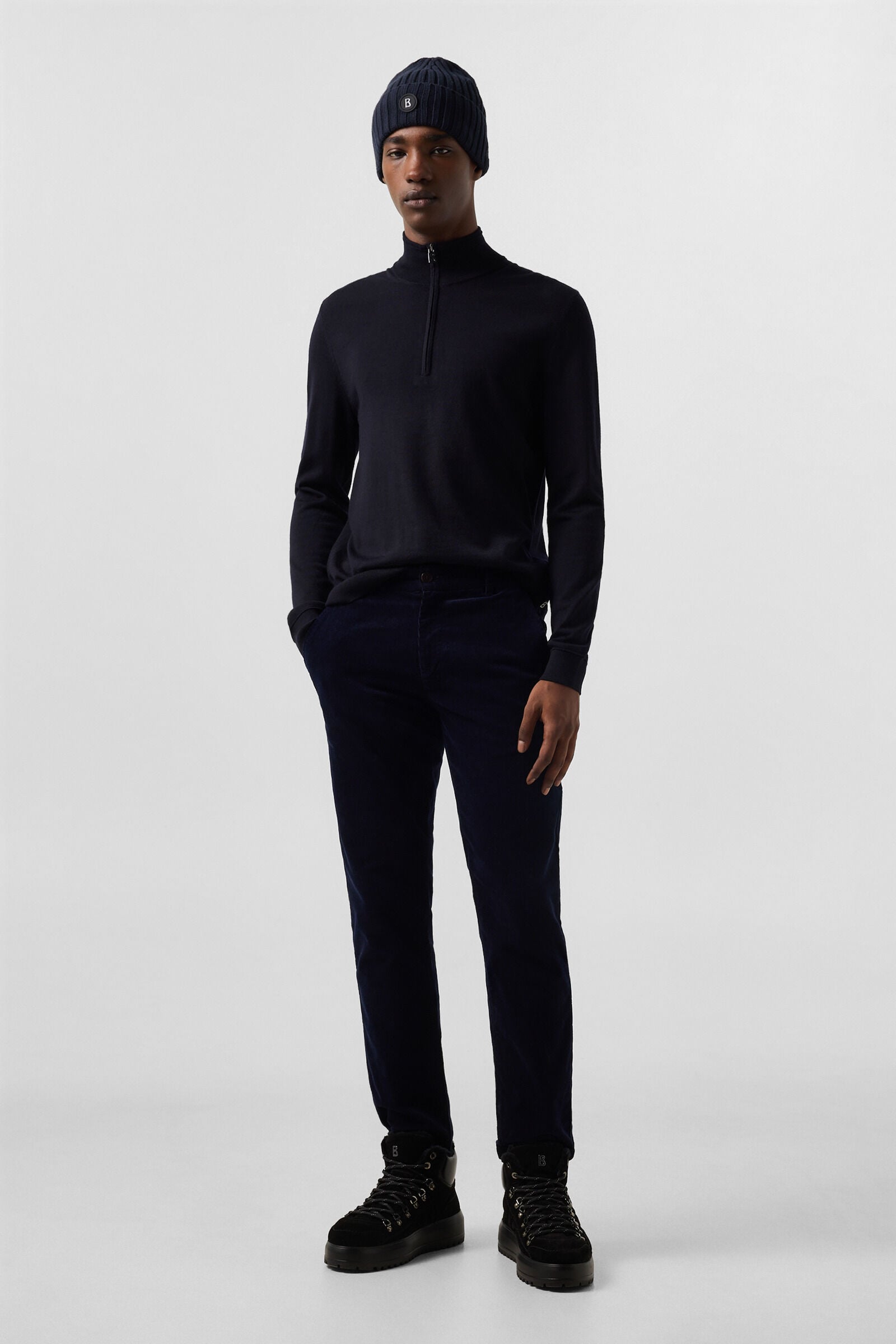 Riley Casual Corduroy Trousers Navy