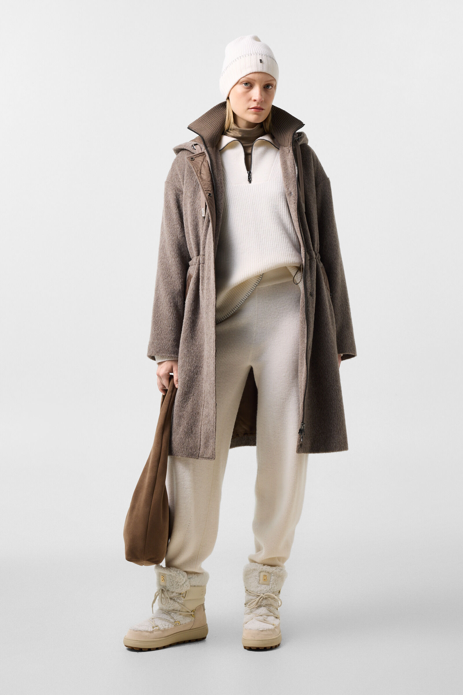 Amory wool coat Grey-brown