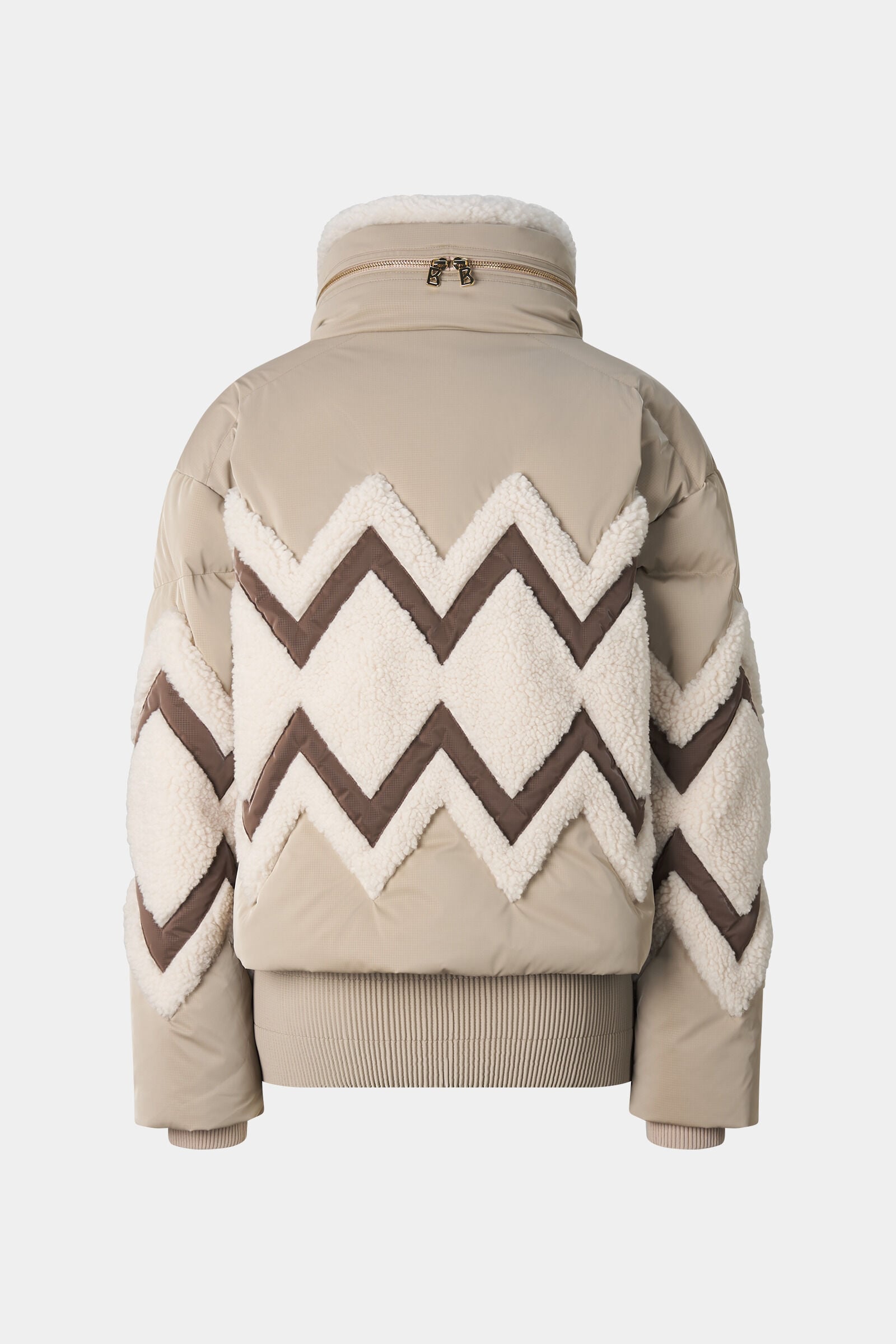 Ski-Daunenjacke Vaia Camel/Off-White