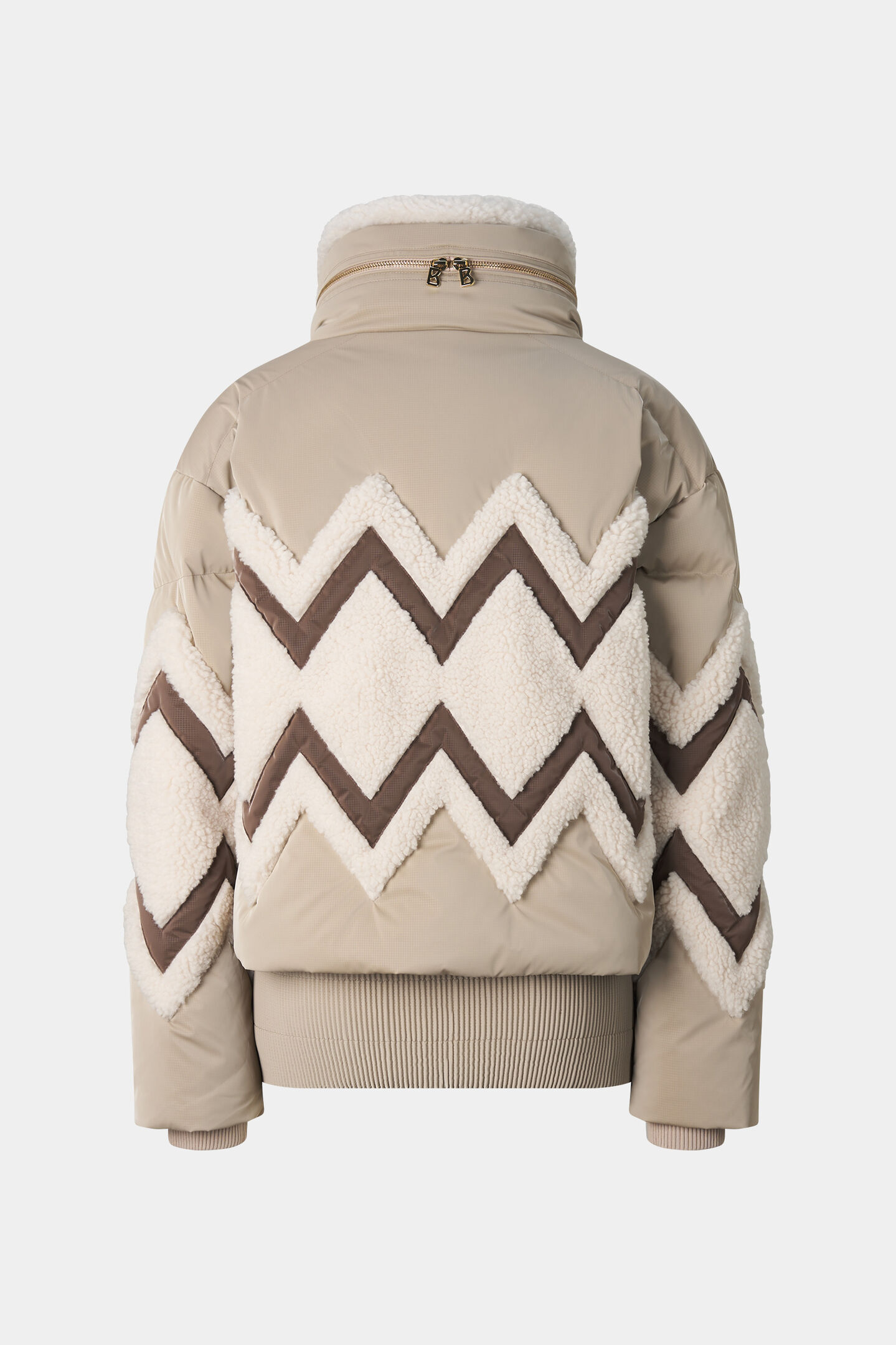 Ski-Daunenjacke Vaia Camel/Off-White