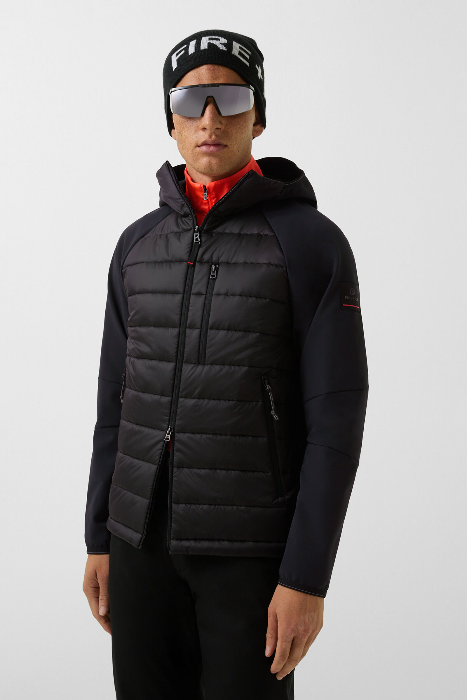 Anian softshell quilted jacket Black