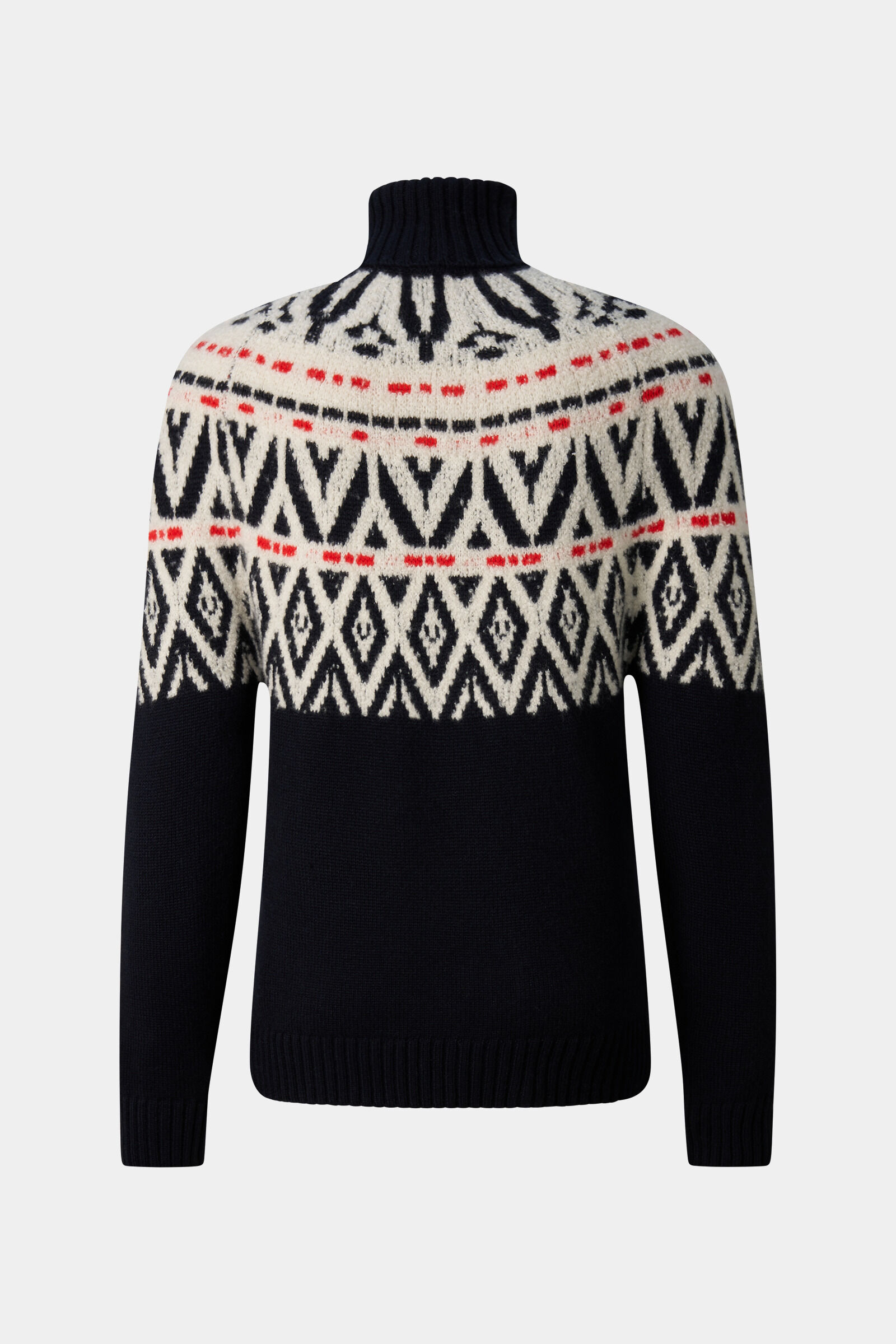 Roxter cashmere jumper and Norwegian-style jumper Navy/Off-white/Red