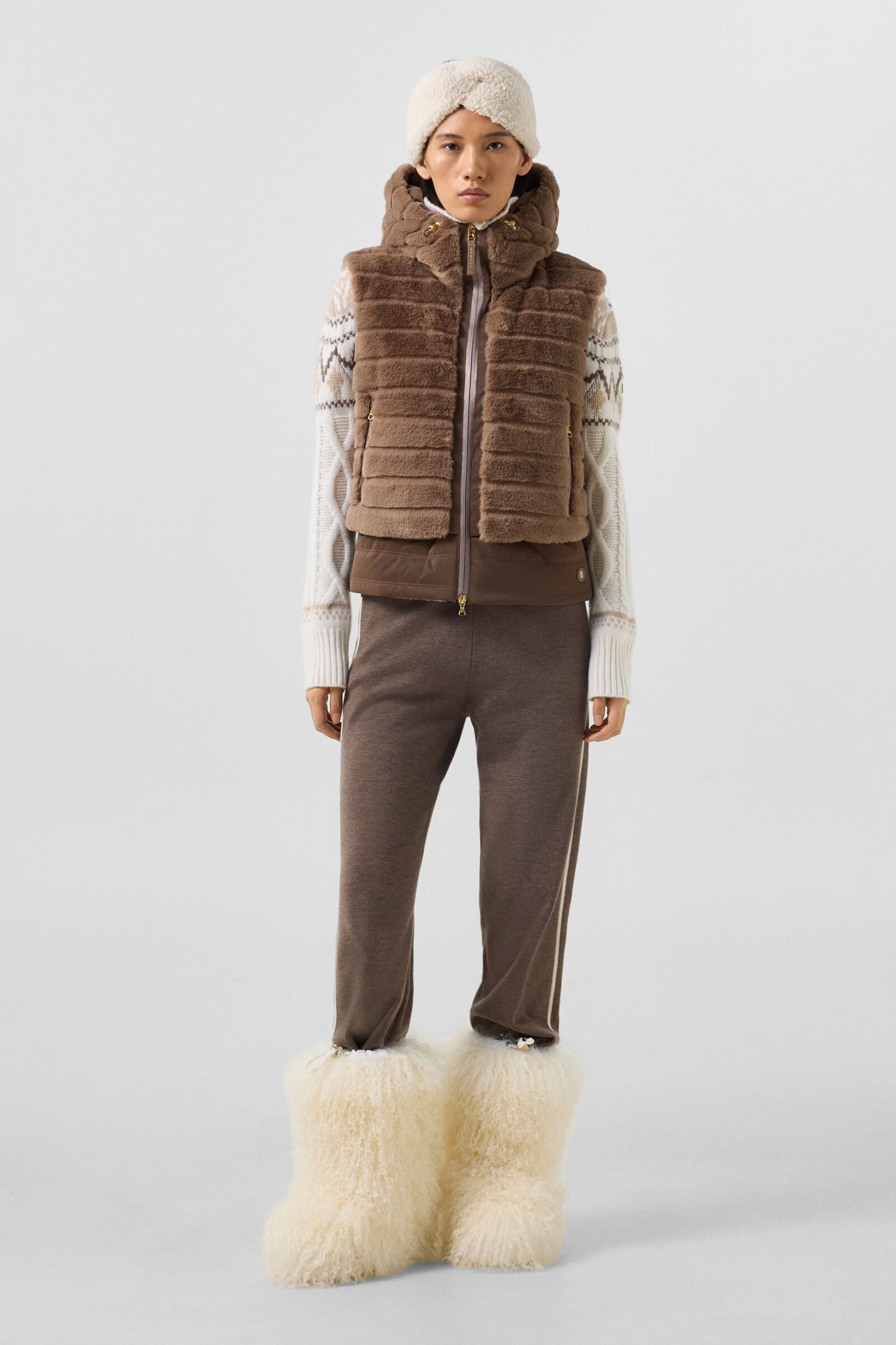 Manda faux fur down waistcoat Hazel
