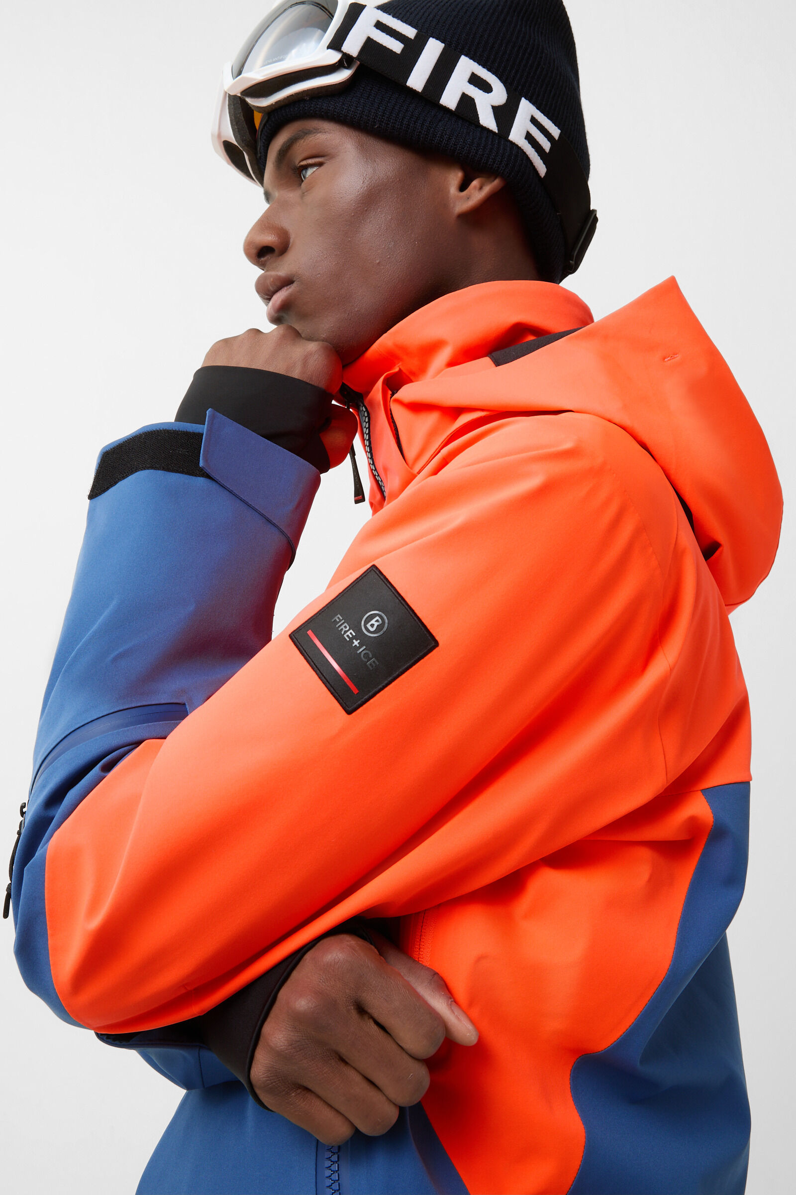 Halor ski jacket Neon orange/blue