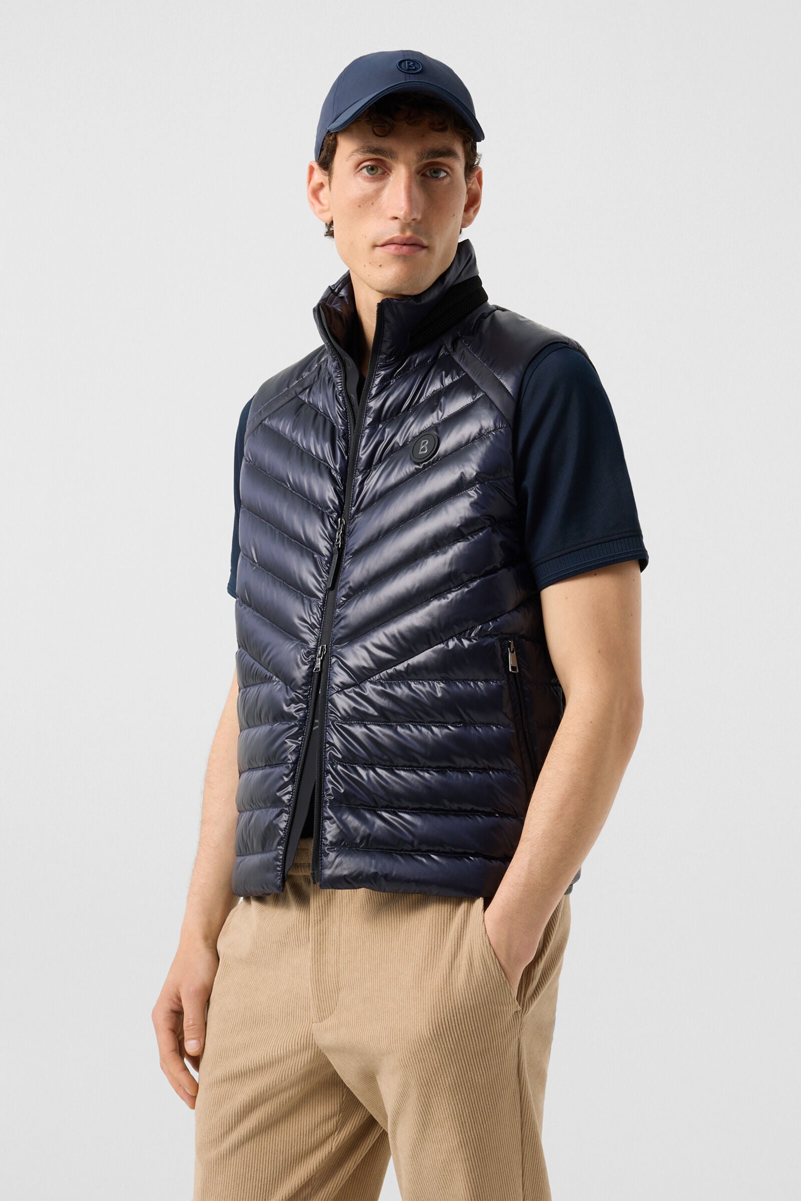 Lasse lightweight down waistcoat Navy blue