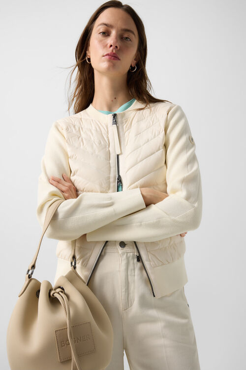 Zilly hybrid knit jacket Cream