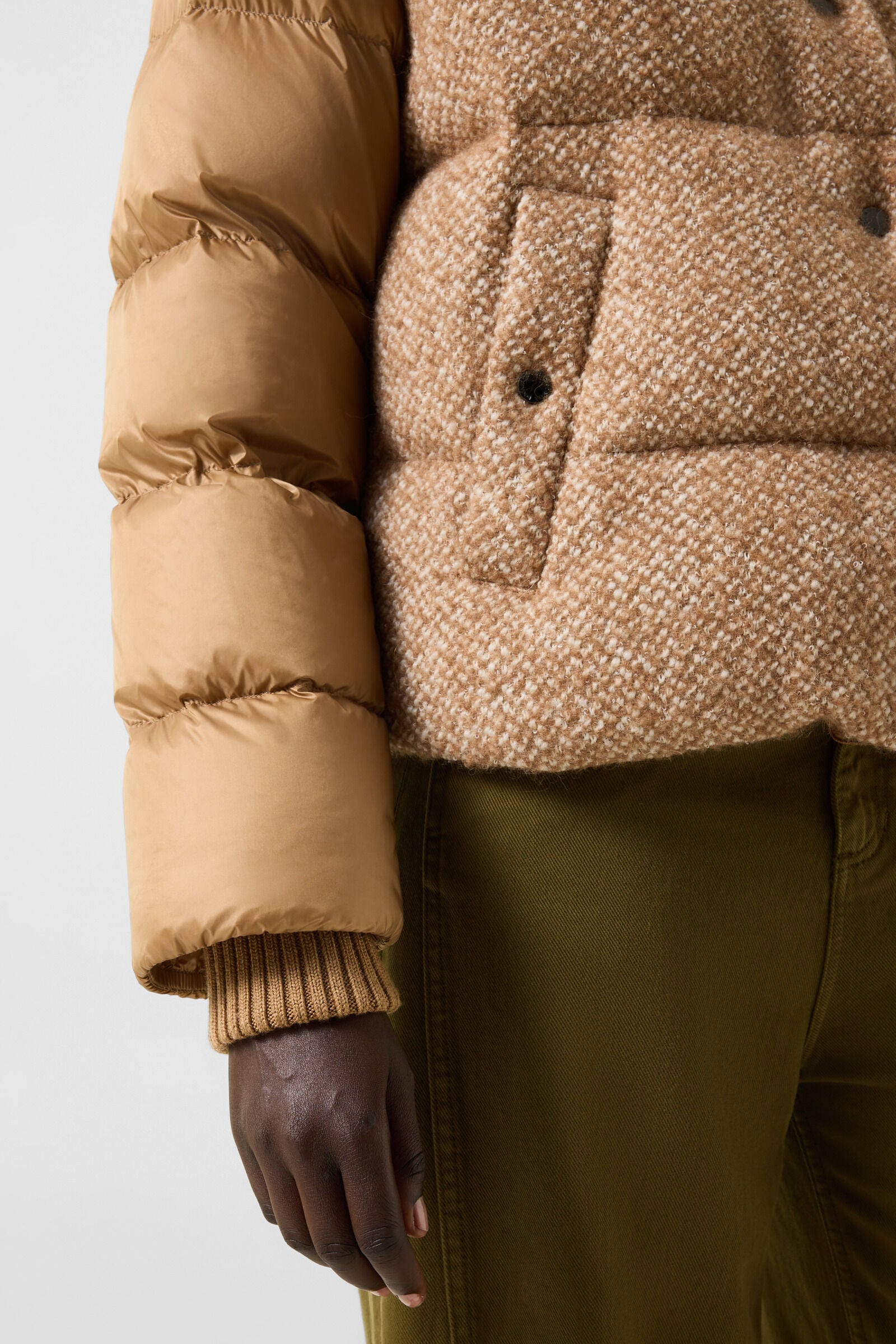 Boucl&eacute;-Daunenjacke Cathy Camel