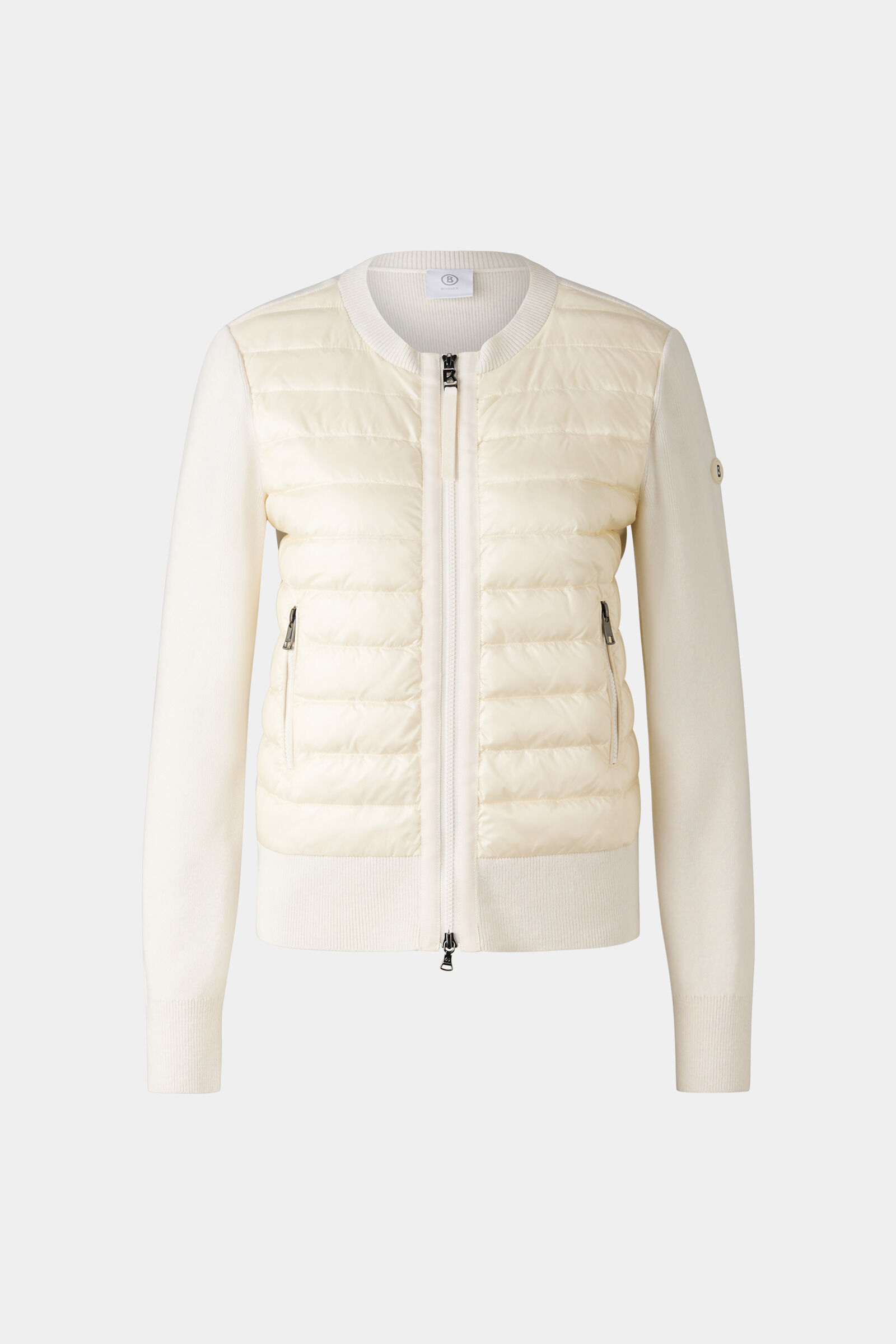 Bogner Zilly Hybrid Knit Jacket Women Off White 10 L