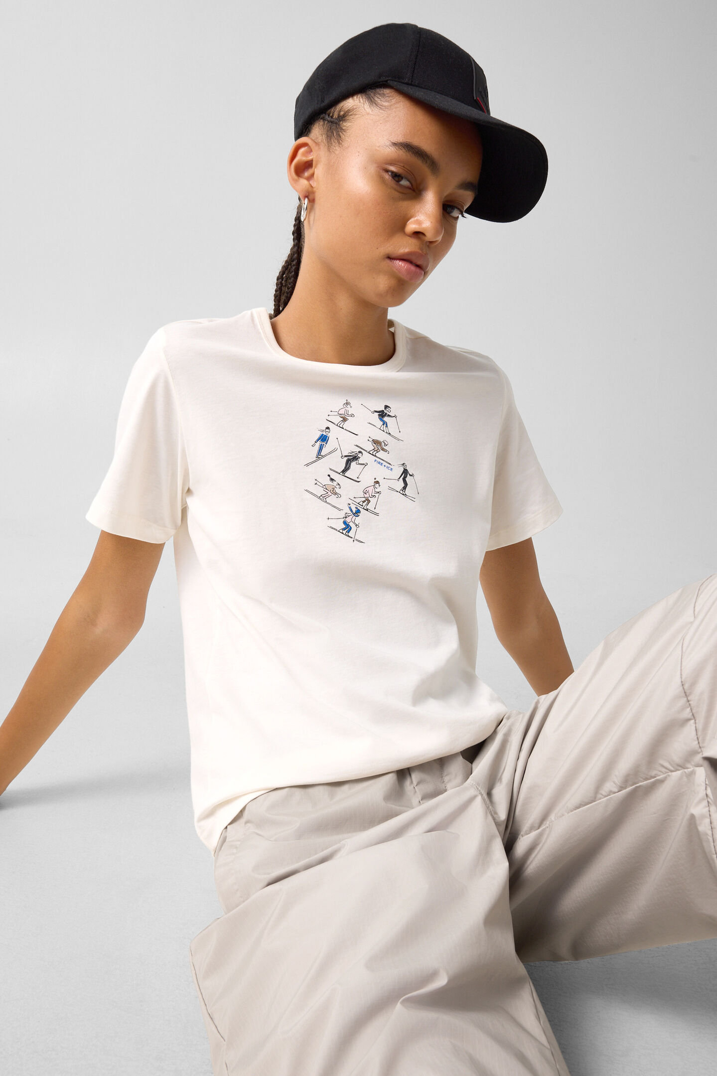 Baumwoll-T-Shirt Zyssa Off-White