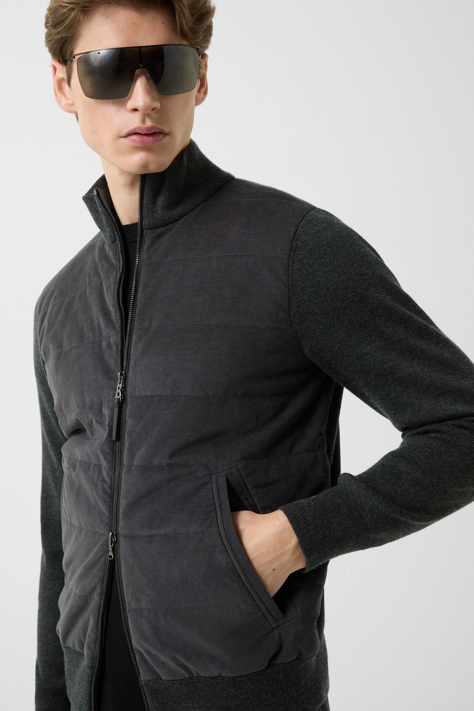 Veste en maille hybride Zisco Anthracite