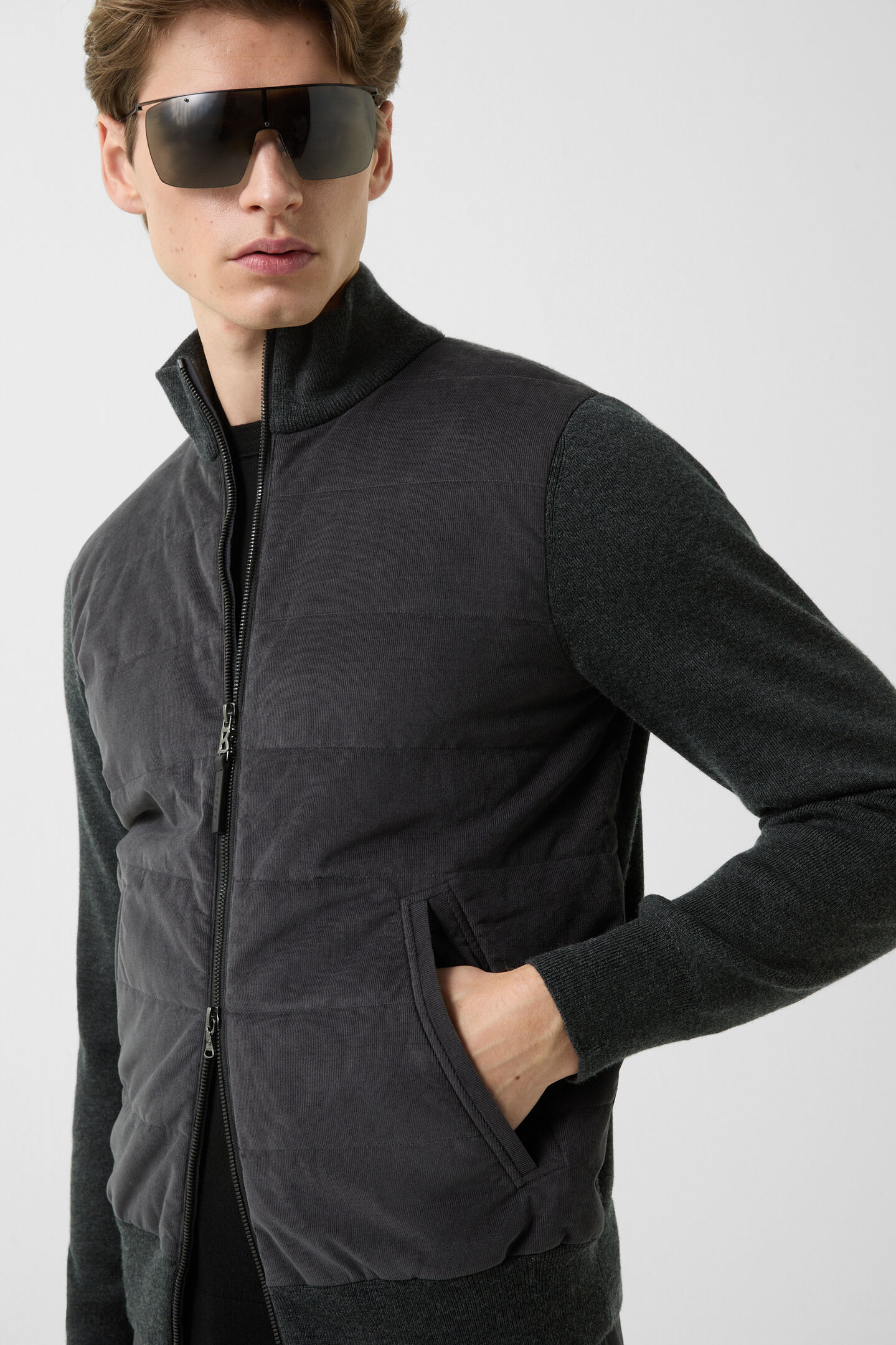Zisco hybrid knit jacket Anthracite