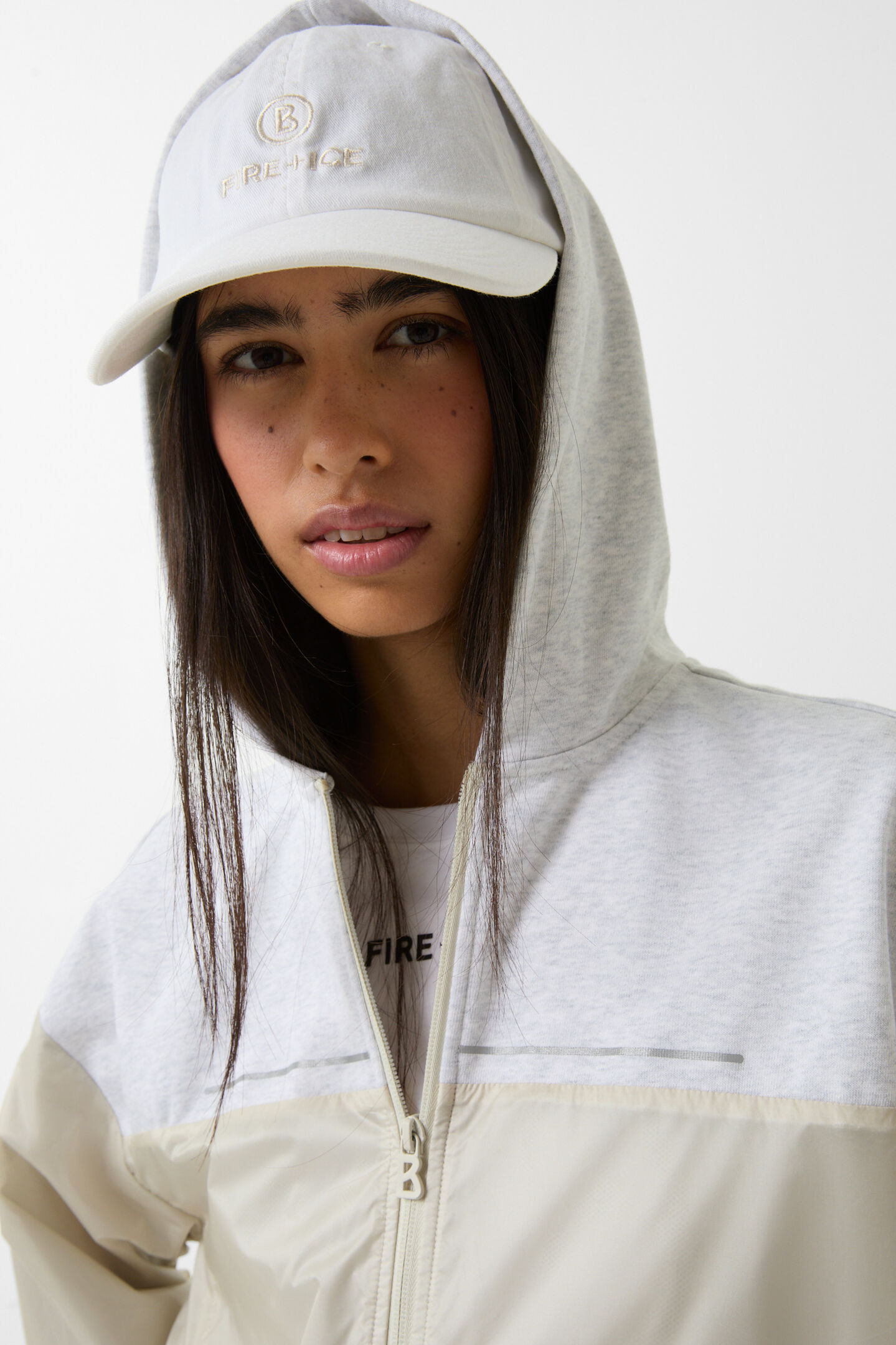 Elin hybrid jersey jacket Sand/light grey